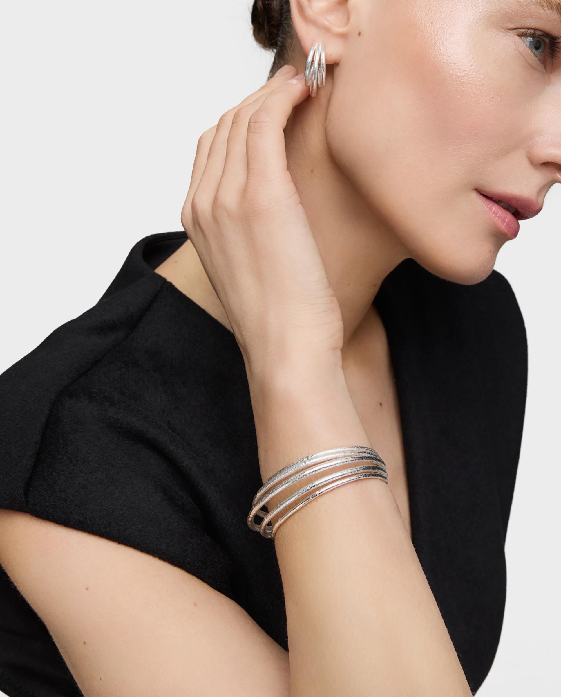 Pulsera rígida duna de plata - Tous - Plateado Plateado-4