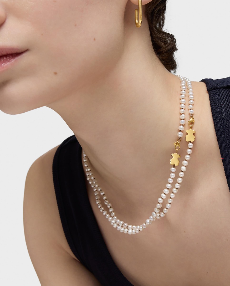 Collar Sweet Dolls corto con perlas y oso de oro 10 mm · Tous · El