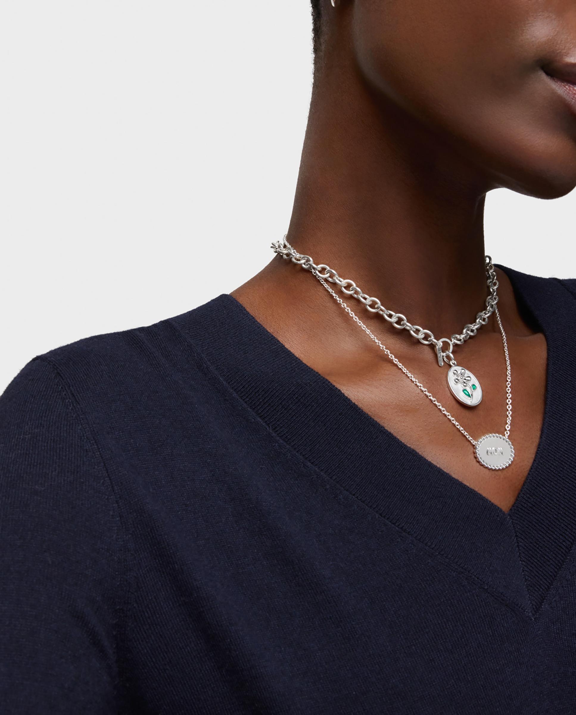 Collar mom corto de plata con placa - Tous - Plateado Plateado-5