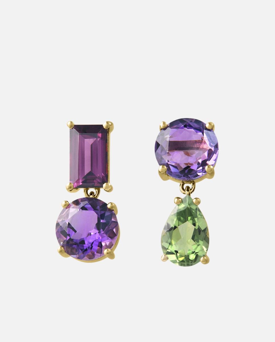 Imagen 0 de Pendientes largos atelier de oro con gemas Multicolor