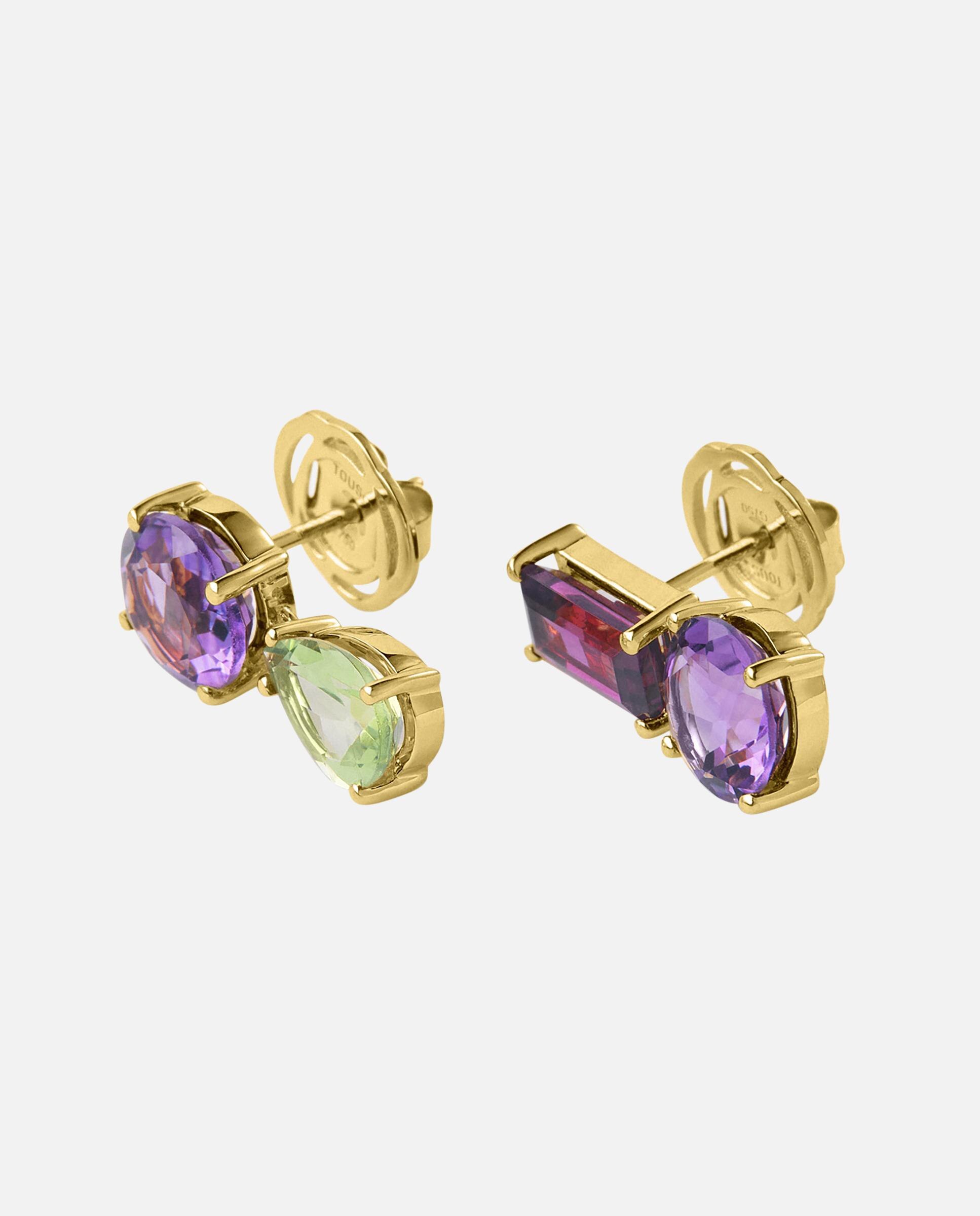 Pendientes largos atelier de oro con gemas - Tous - Multicolor Multicolor-2