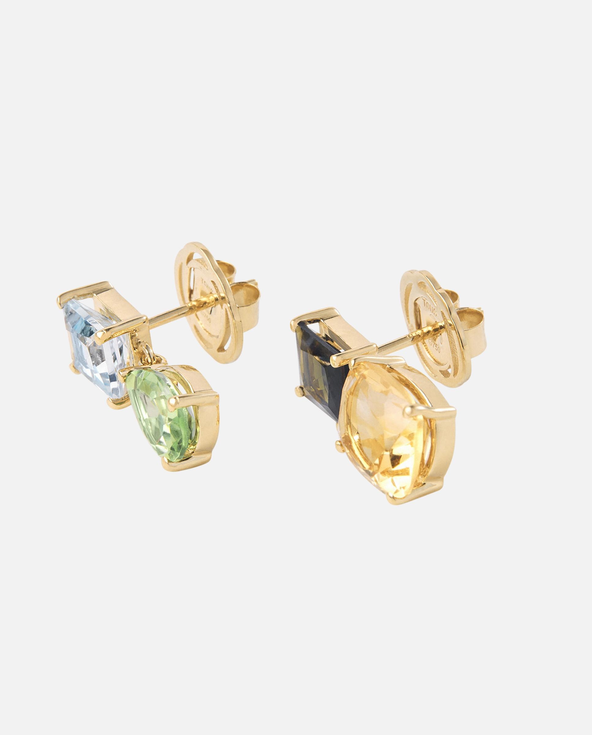 Pendientes largos atelier de oro con gemas - Tous - Multicolor Multicolor-2