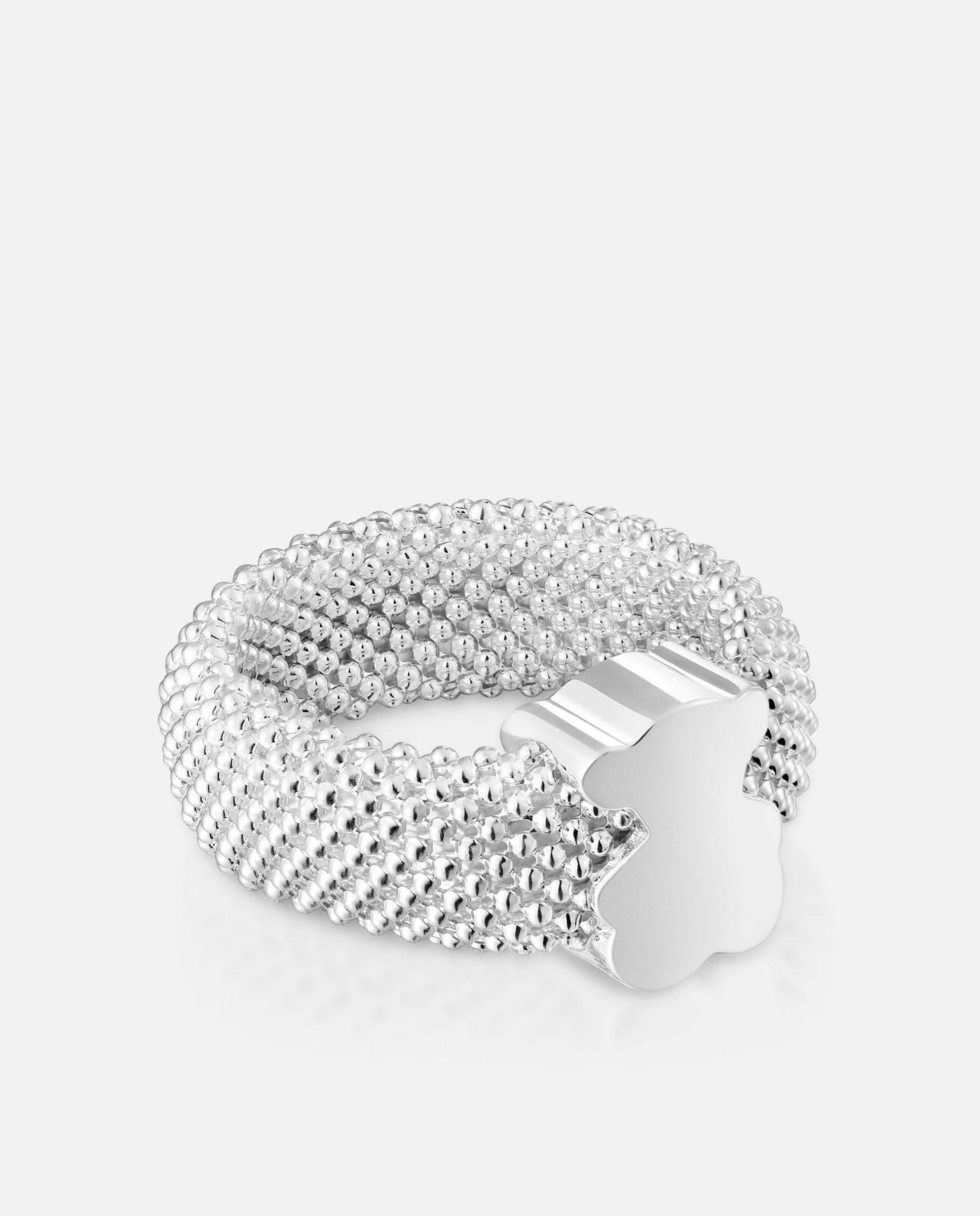 Anillo icon mesh de plata con oso 10 mm - Tous - Plateado Plateado-2