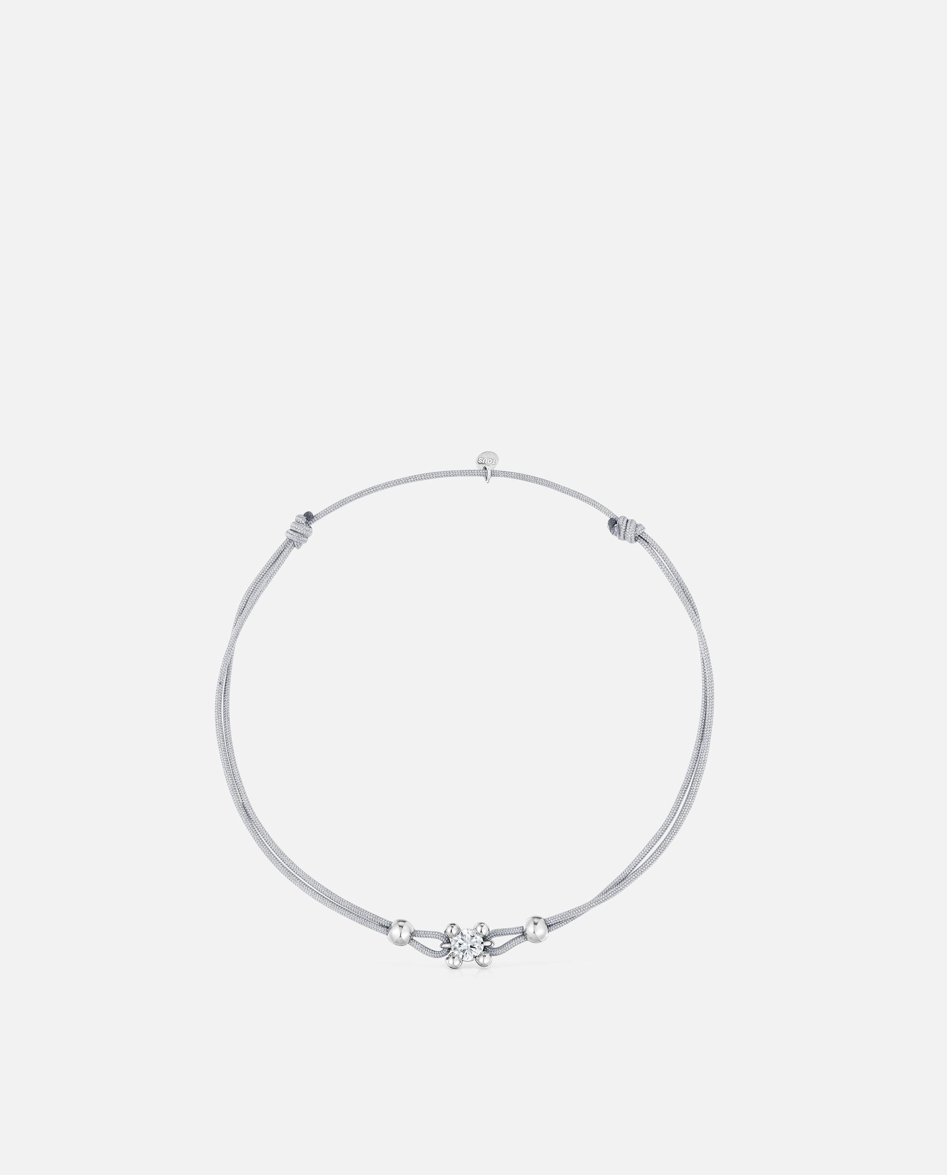 Imagen 2 de Pulsera de nylon gris shine lgd con platino y diamante creado en laboratorio - Tous - Blanco Blanco