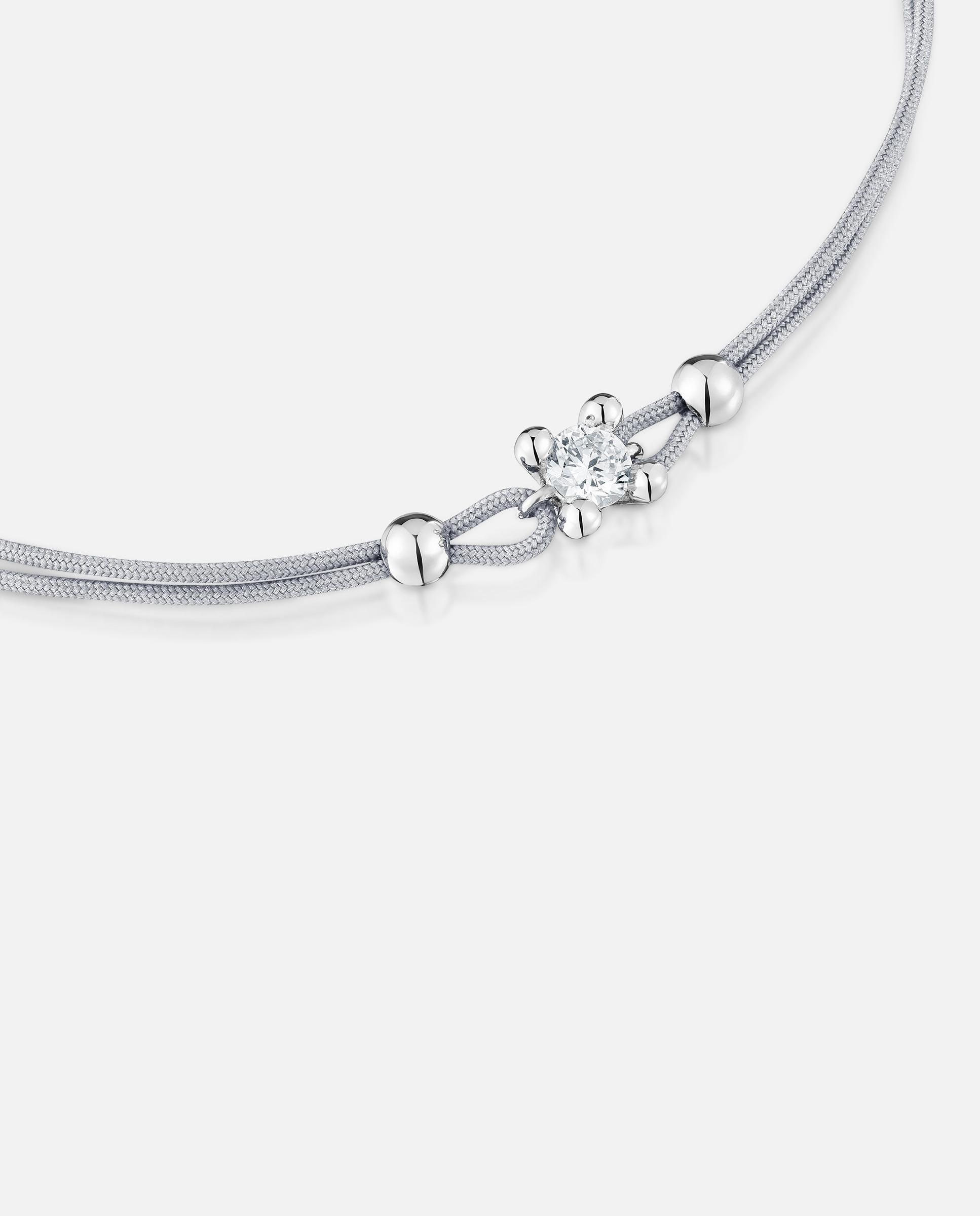 Imagen 3 de Pulsera de nylon gris shine lgd con platino y diamante creado en laboratorio - Tous - Blanco Blanco