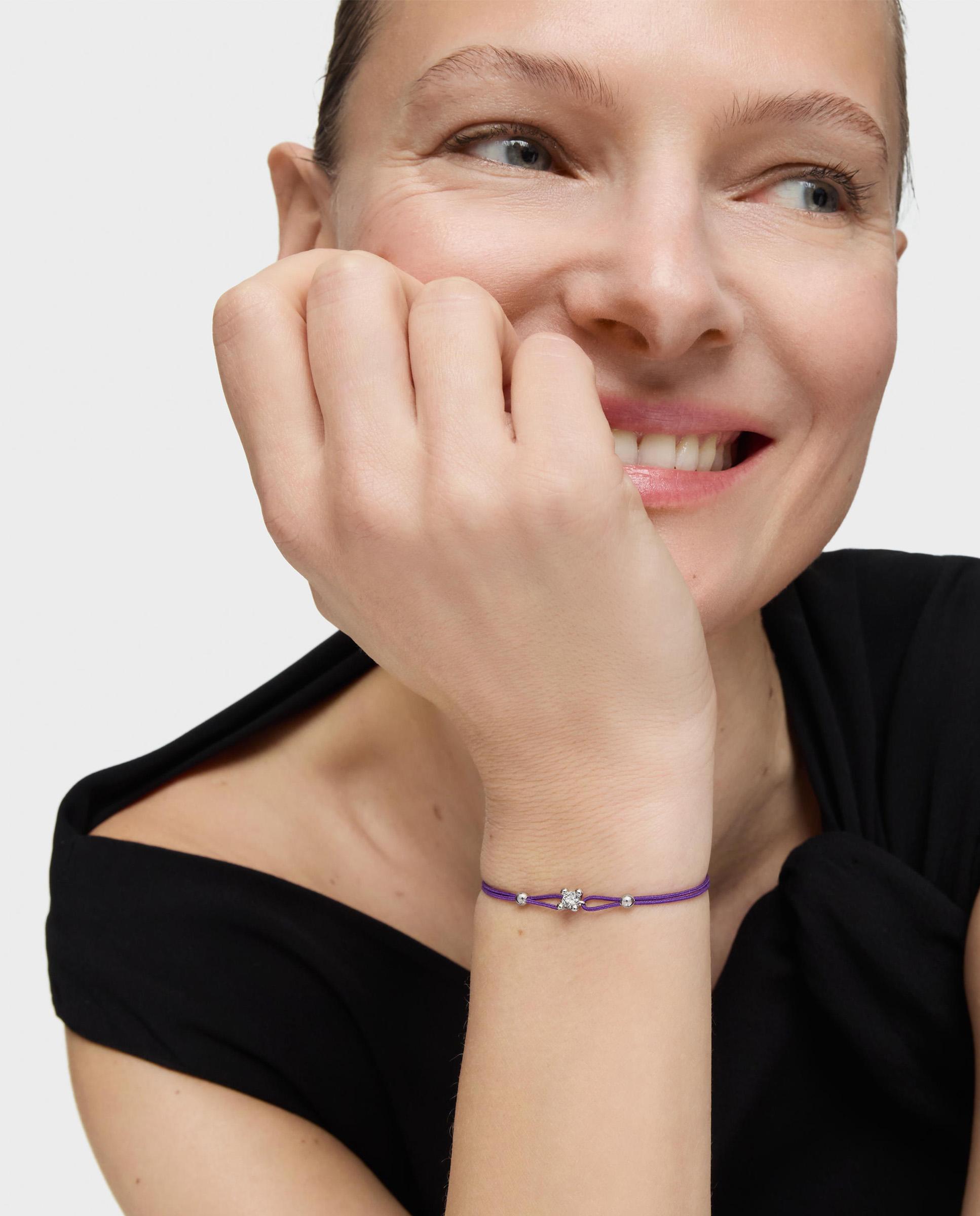 Pulsera de nylon con platino y diamante creado en laboratorio shine lgd - Tous - Blanco Blanco-4