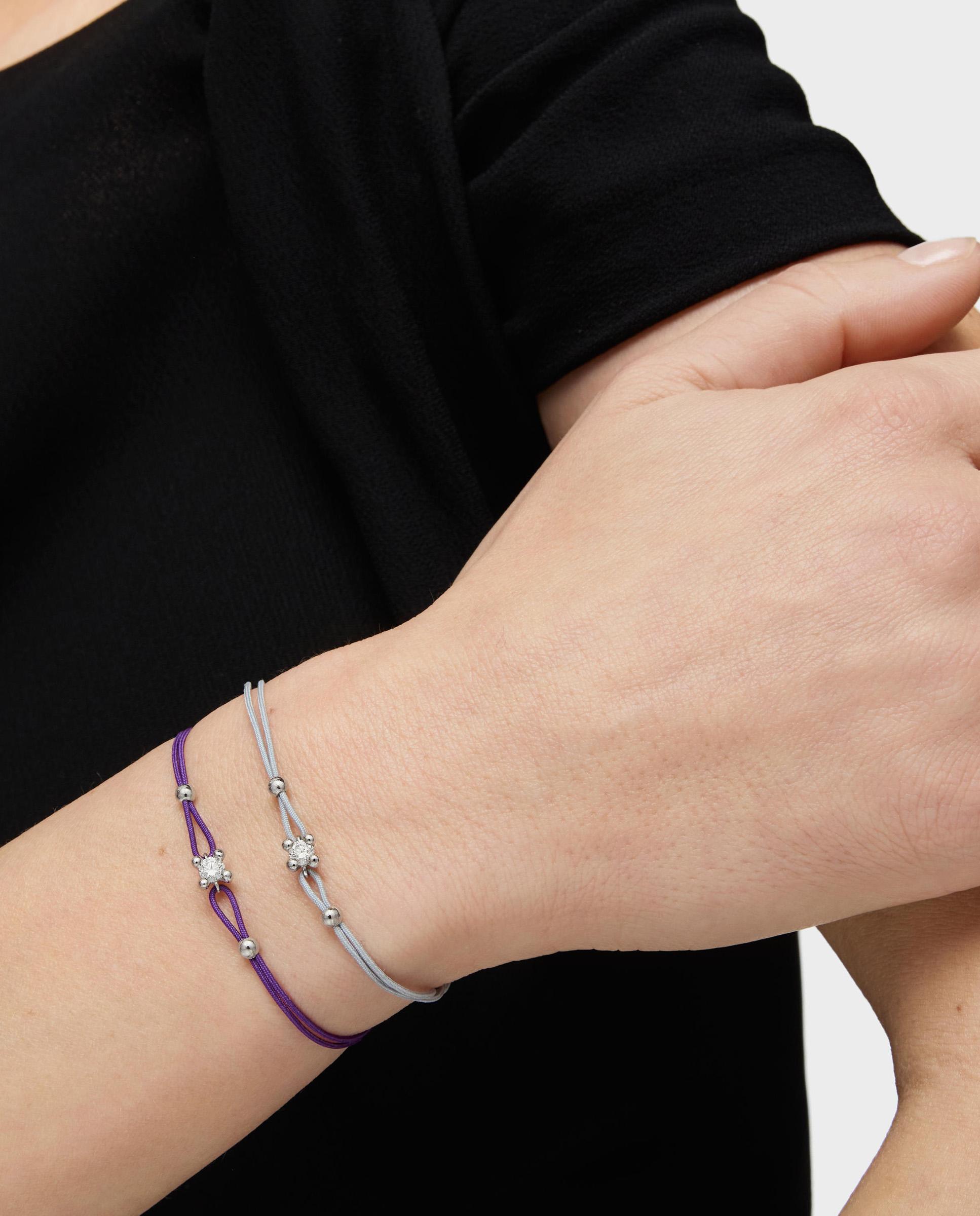Pulsera de nylon con platino y diamante creado en laboratorio shine lgd - Tous - Blanco Blanco-5