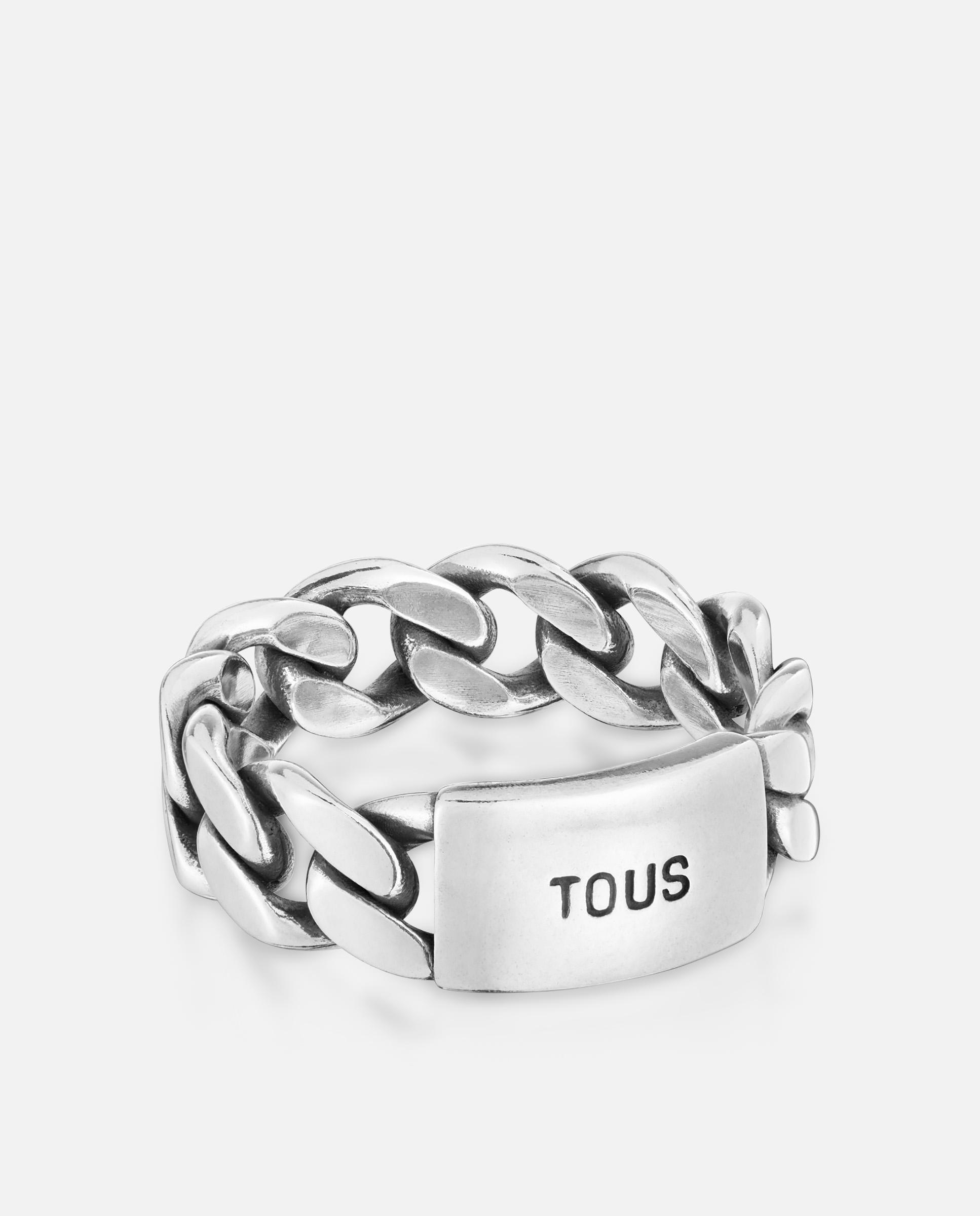 Anillo de hombre tous man cadena de plata 7 mm - Plateado Plateado-3