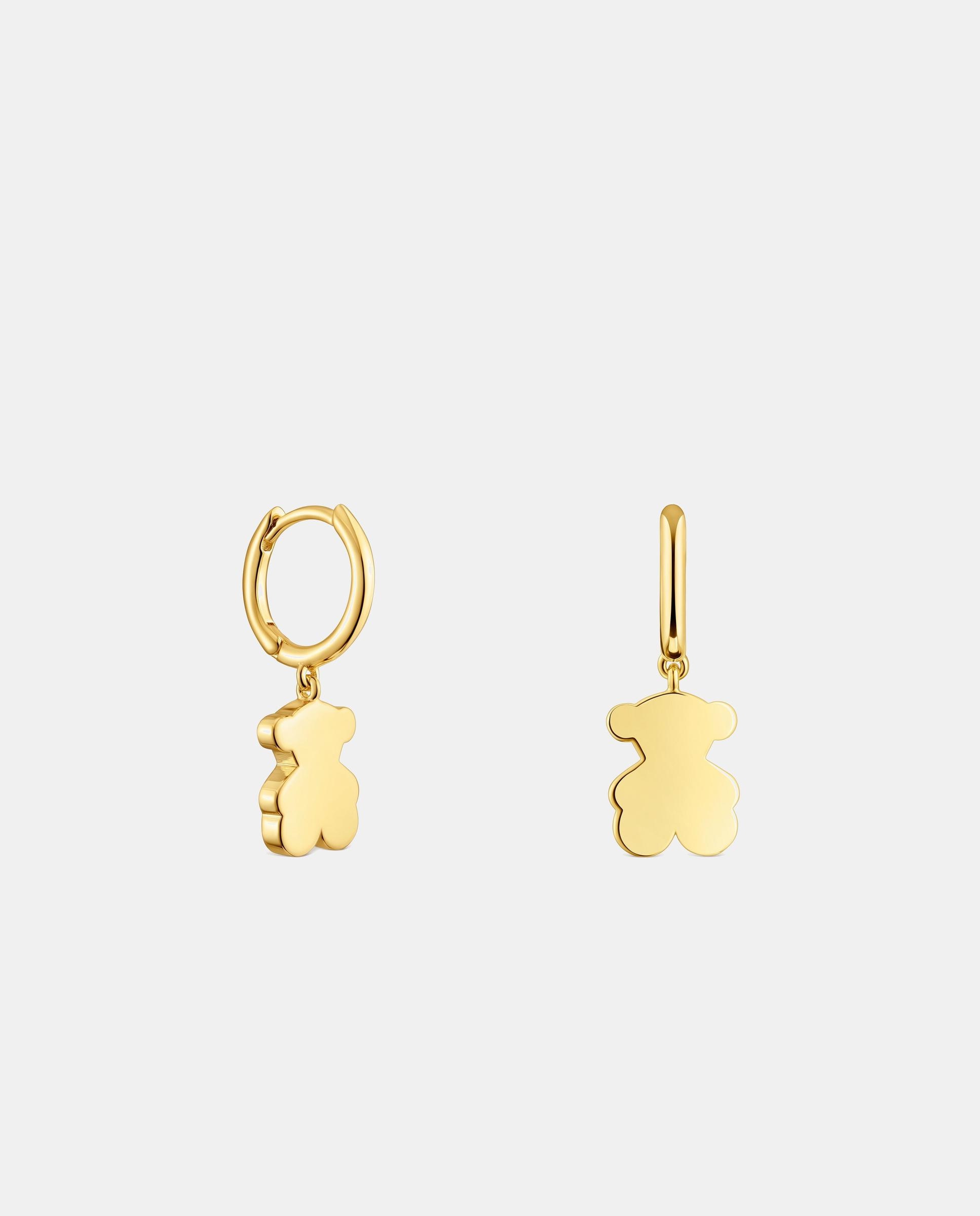 Pendientes de aro sweet dolls bañados en oro 18 kt sobre plata y oso colgante - Tous - Dorado Dorado-1