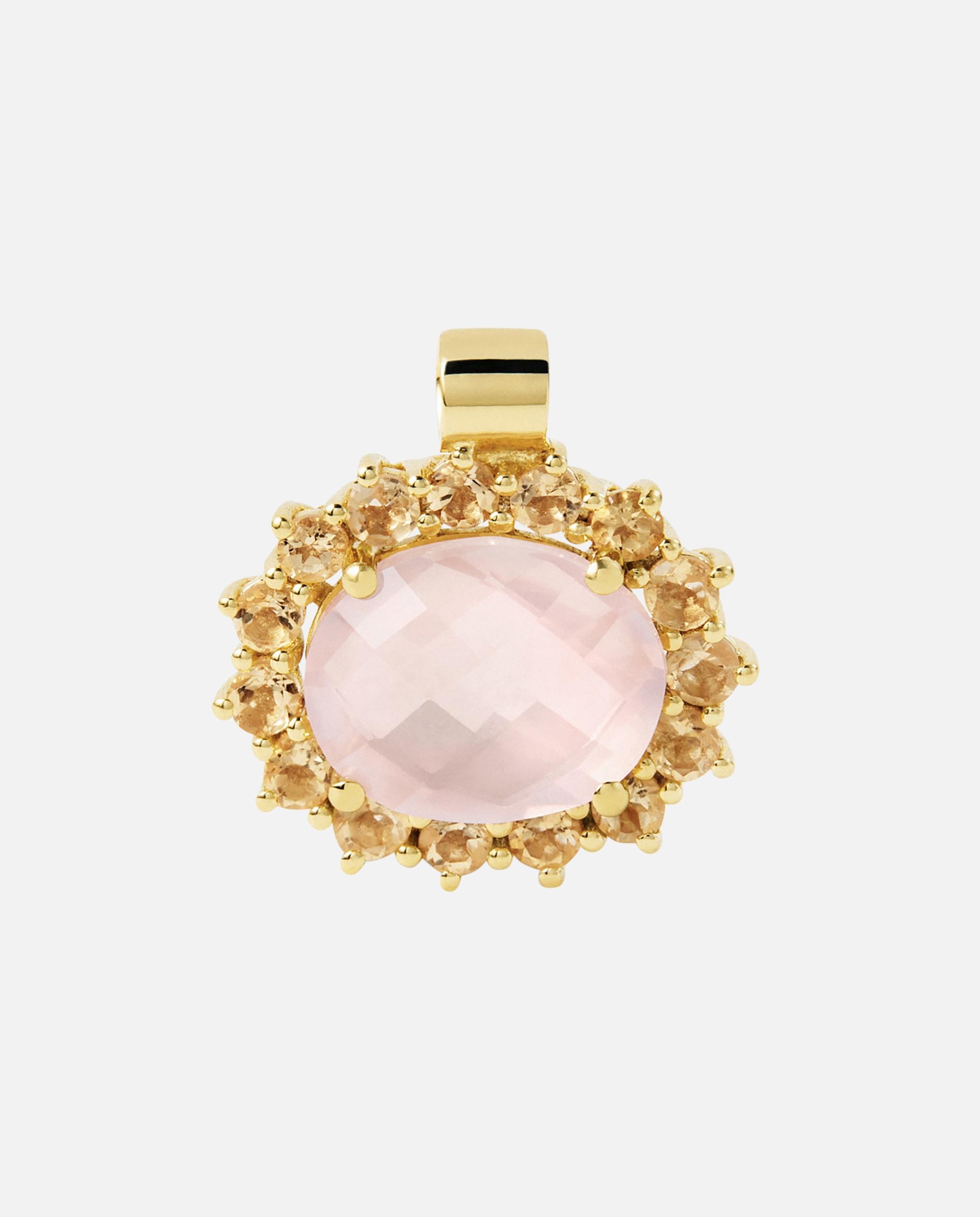 Imagen 0 de Colgante atelier de oro con cuarzo rosa y citrino Multicolor