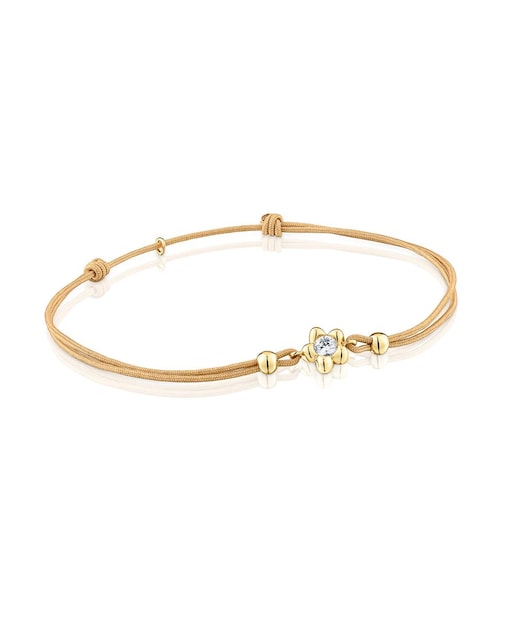 Imagen 0 de Pulsera Lili de oro con diamante creado en laboratorio y nylon camel
