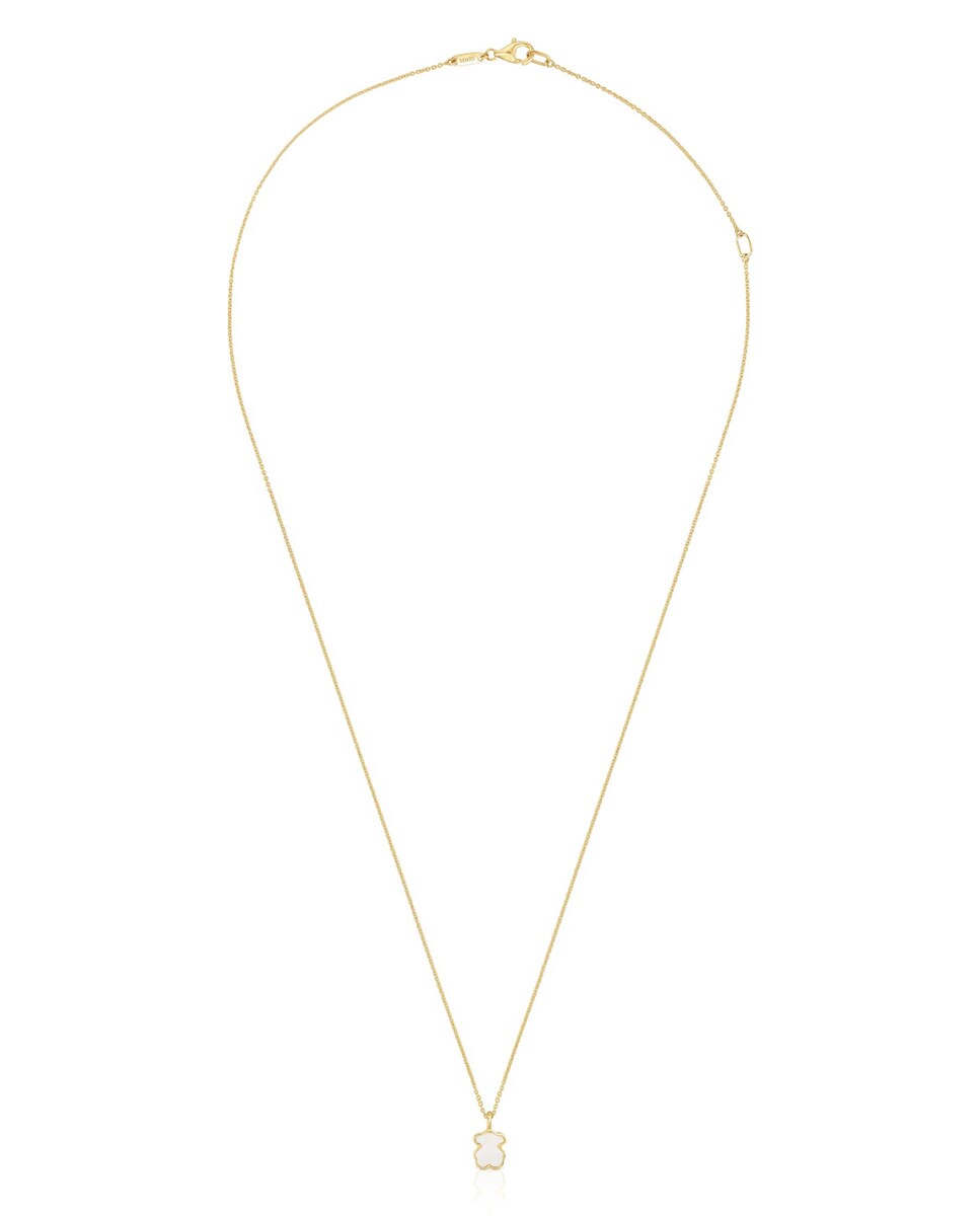 Collar XXS corto de oro 14 kt y nácar Blanco-1