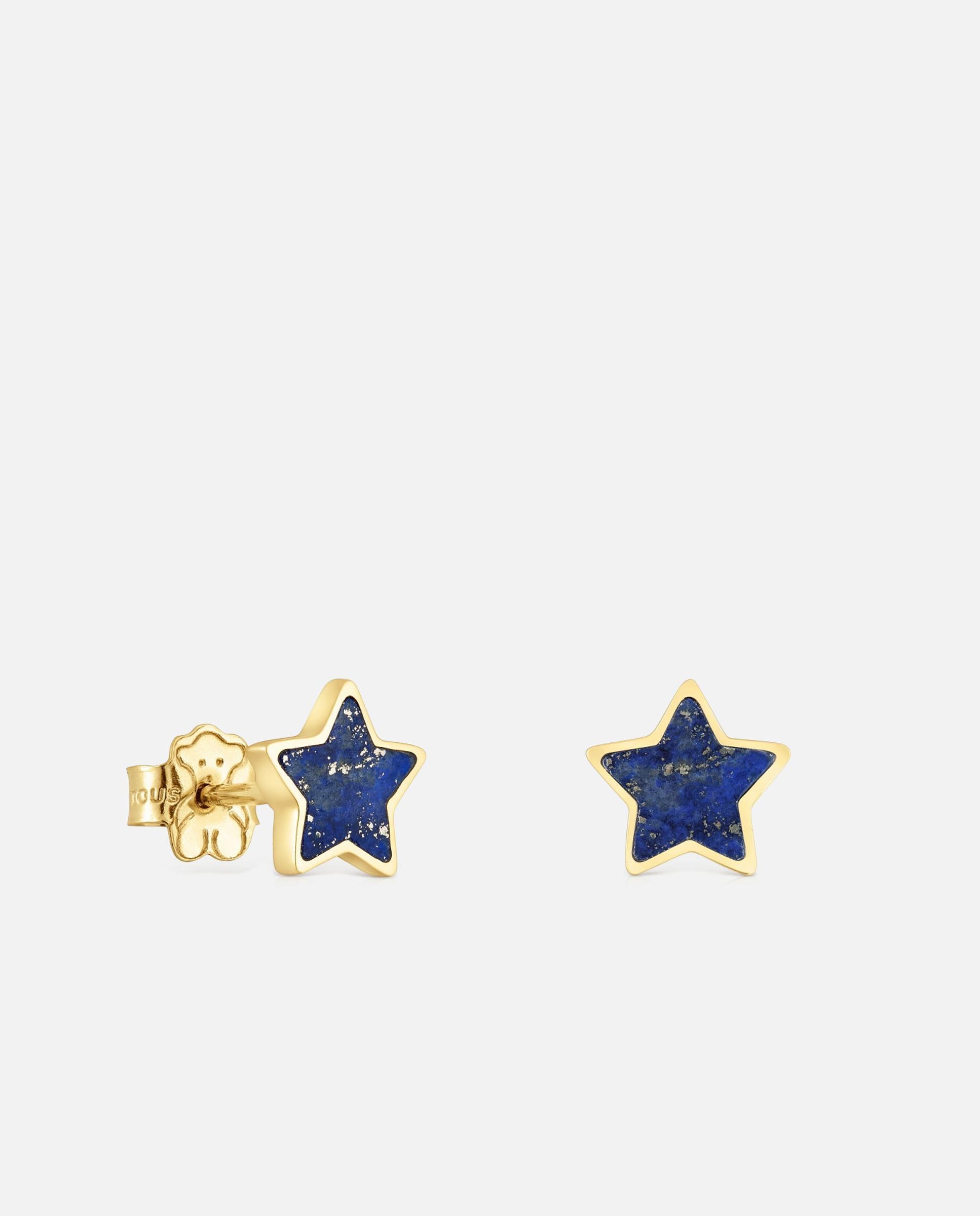 Pendientes estrella de oro 14 kt y lapislázuli - Tous - Azul Azul-1