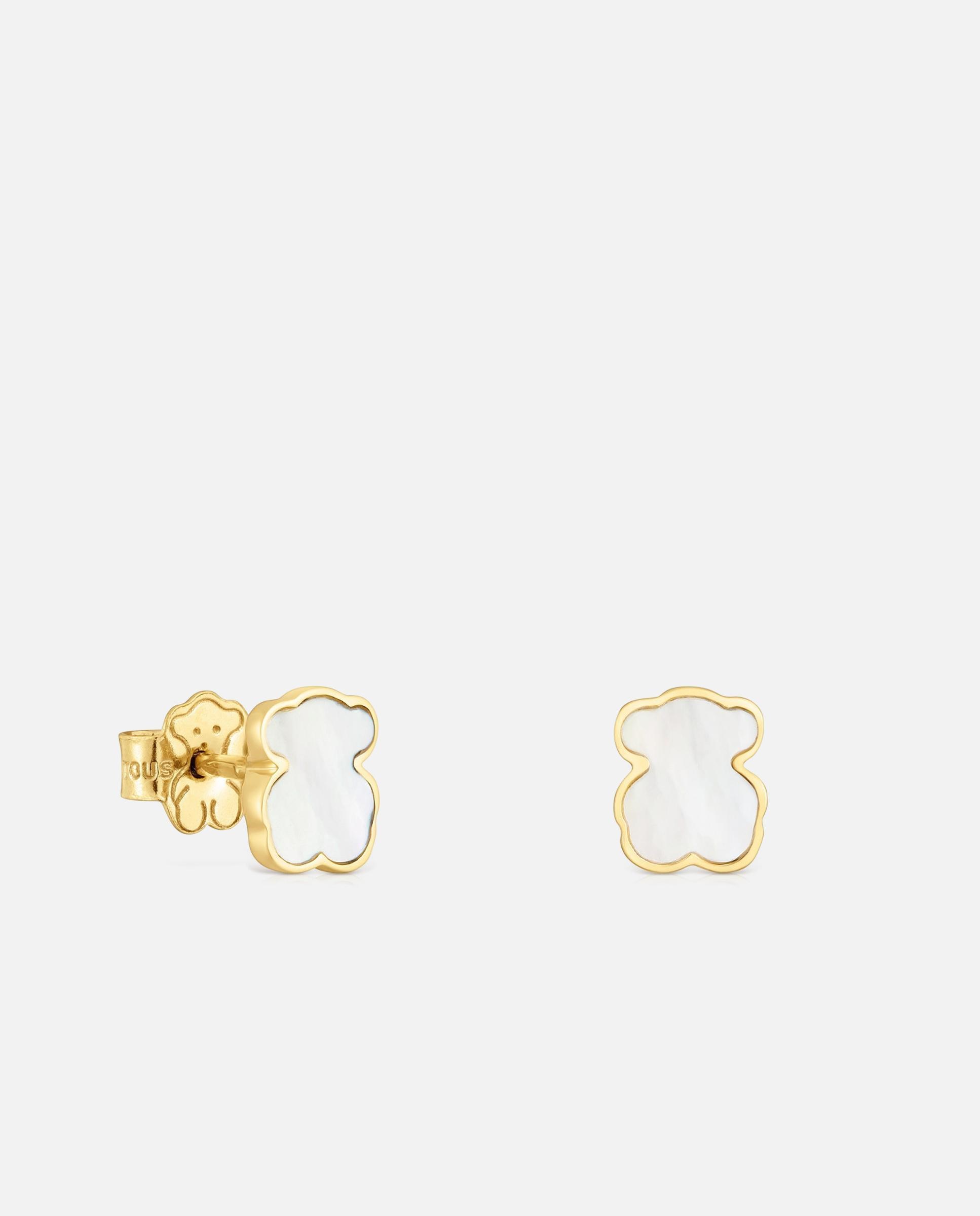 Pendientes oso de oro 14 kt y nácar - Tous - Blanco Blanco-1