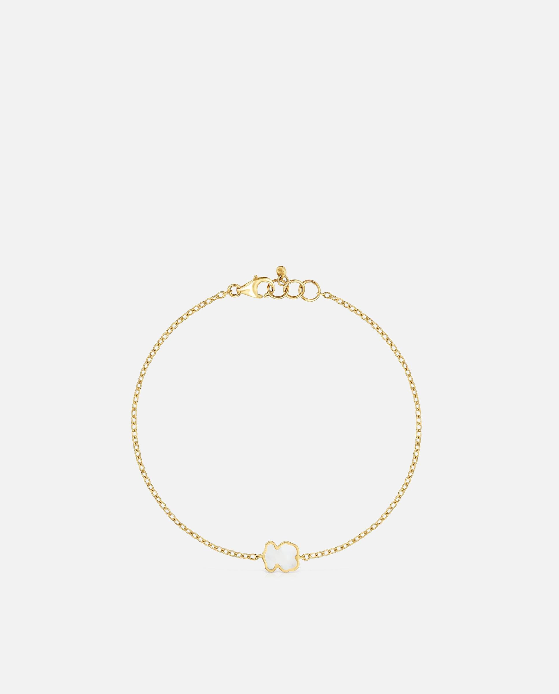 Pulsera de cadena xxs de oro 14 kt y nácar - Tous - Blanco Blanco-2