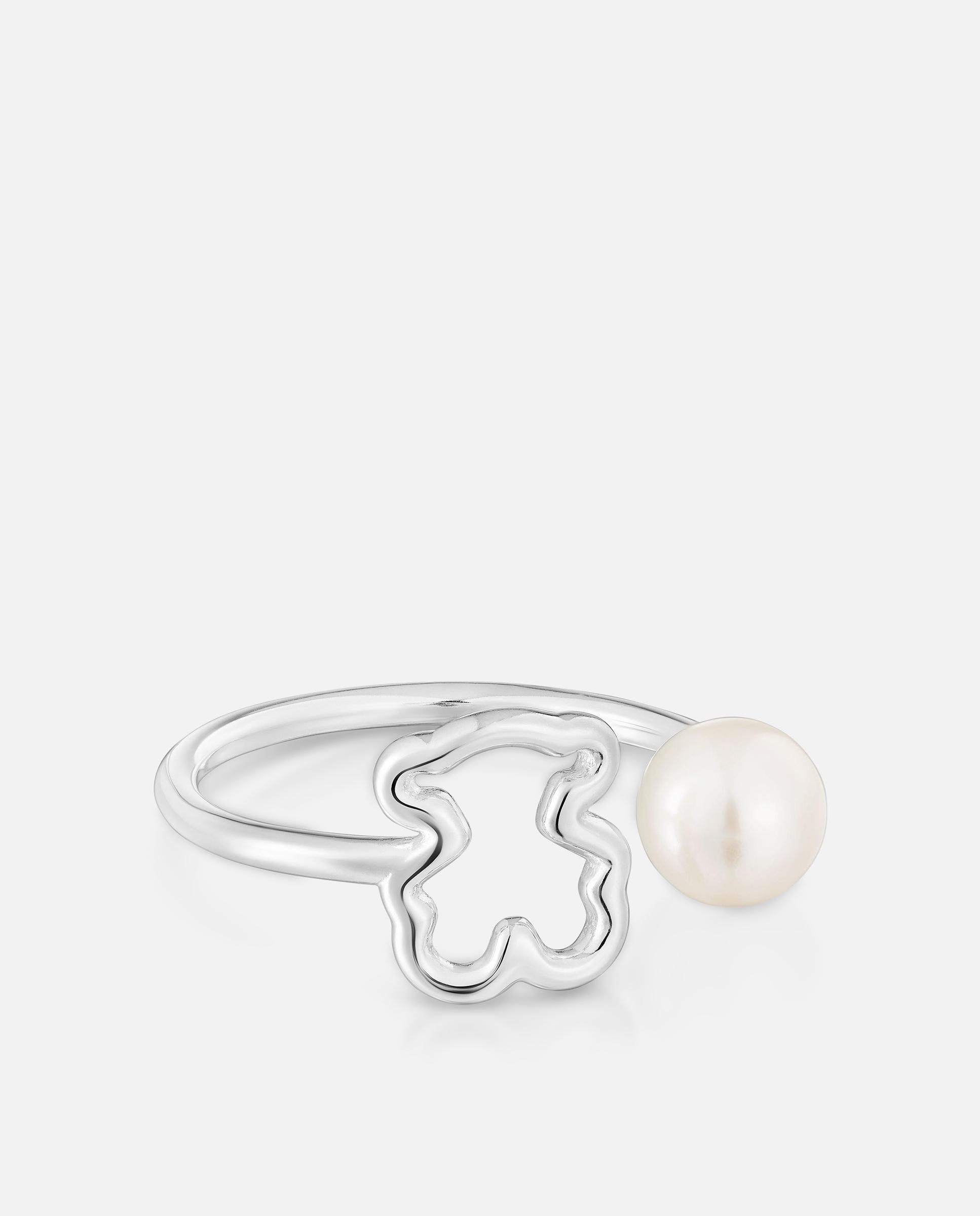 Anillo con piedra new silueta de plata con perla - Tous - Blanco Blanco-2