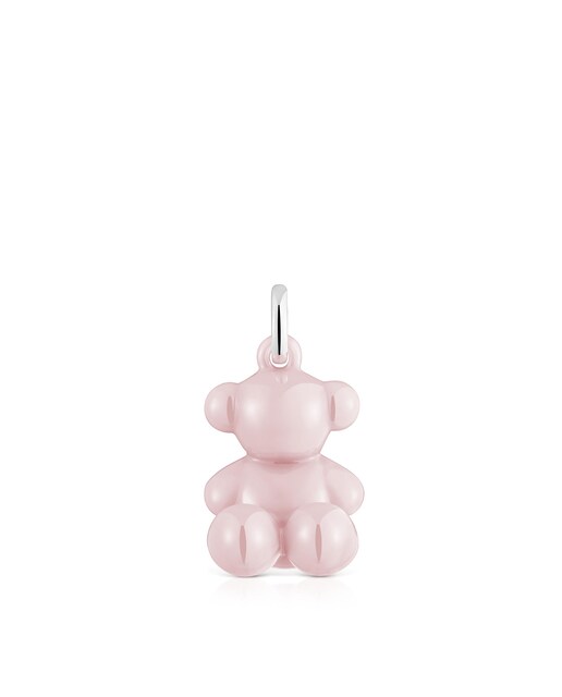 Imagen 0 de Colgante Bold Bear oso de plata y cerámica rosa