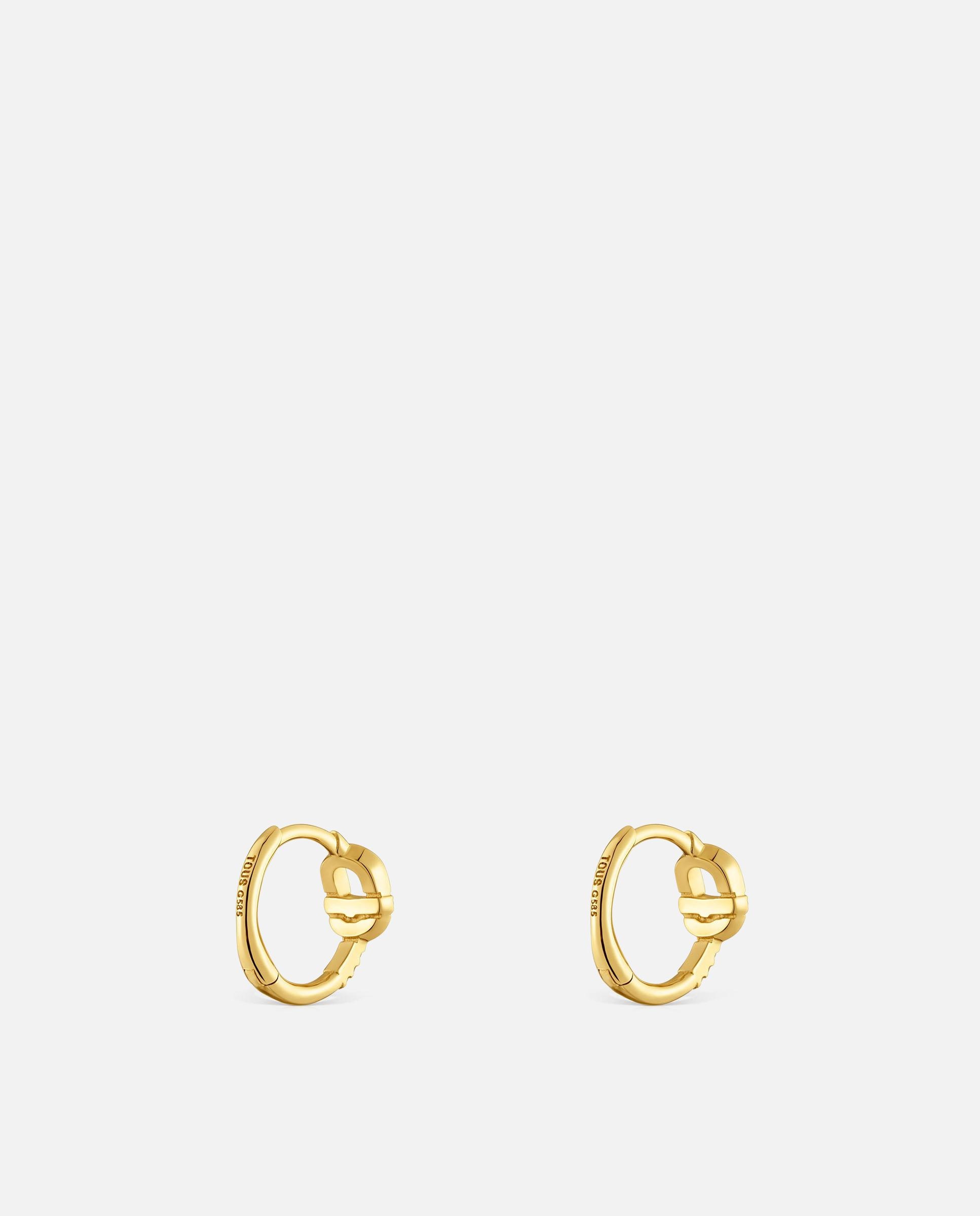 Pendientes de aro manifesto con oro 14 kt y diamantes - Tous - Blanco Blanco-3