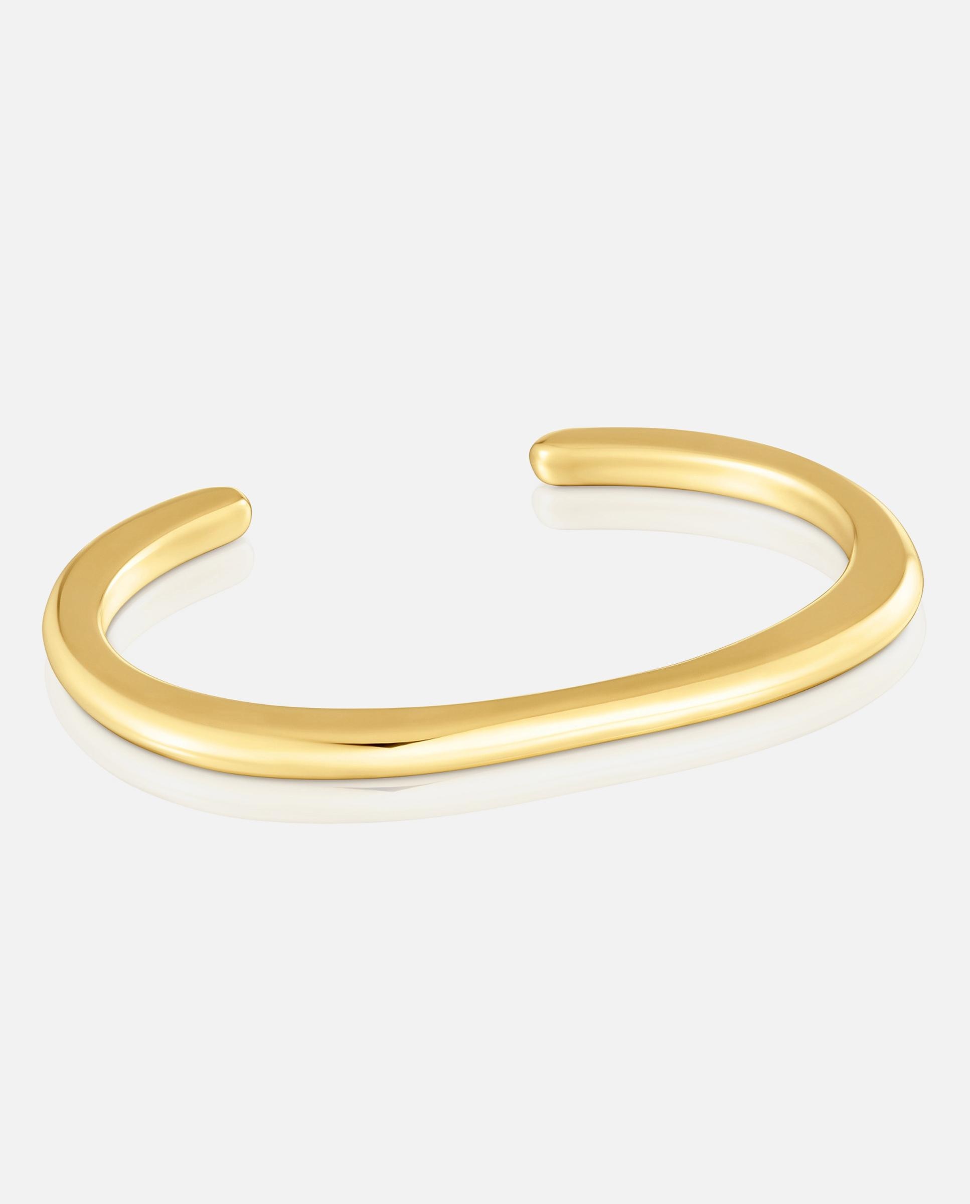 Imagen 0 de Pulsera rígida line con baño de oro 18 kt sobre plata Dorado