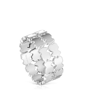 Anillo Doble Anillo Straight De Plata Tous Anillo Abierto Sweet