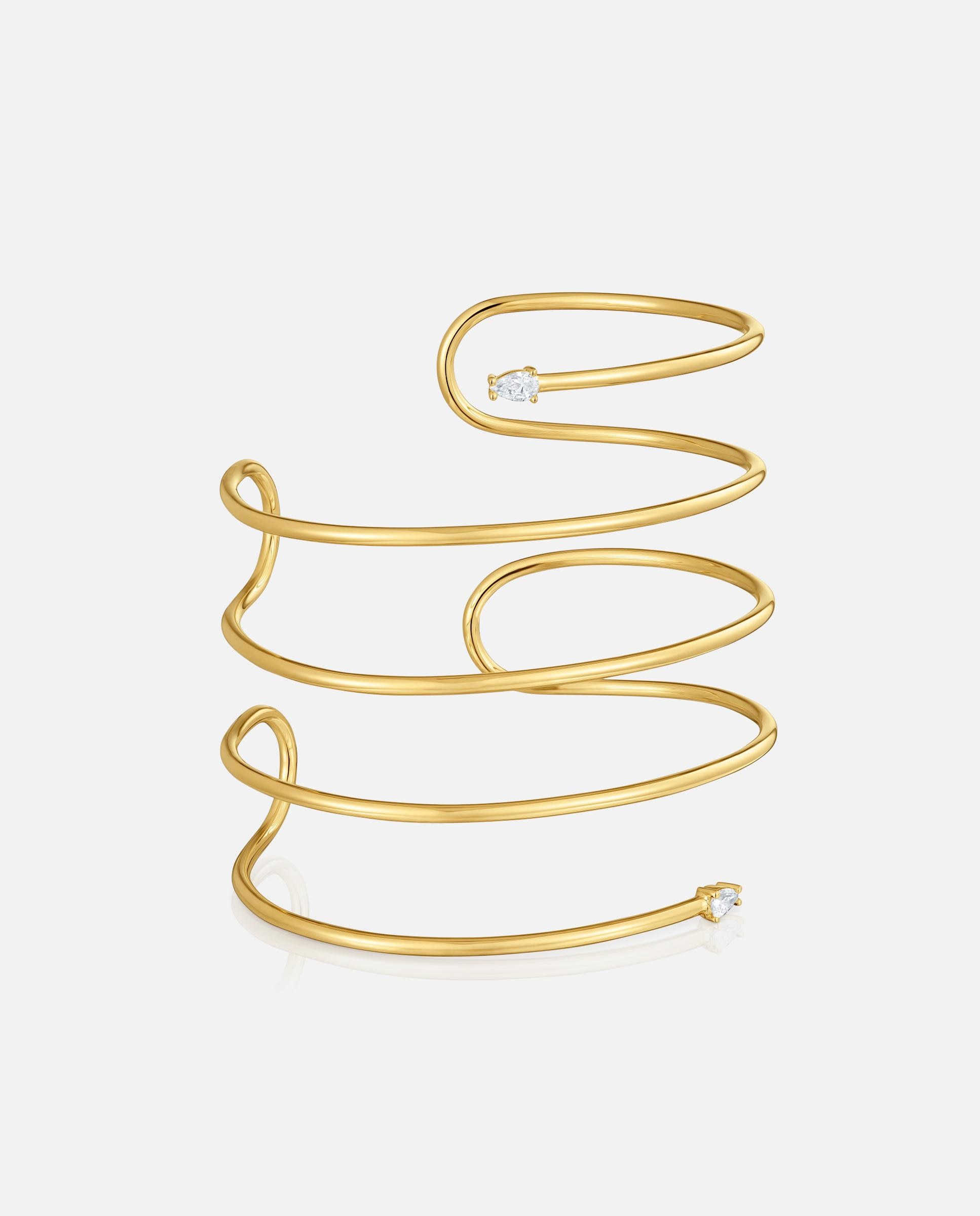 Pulsera rígida doble con baño de oro 18 kt sobre plata y diamantes creados en laboratorio lio lgd - Tous - Blanco Blanco-1