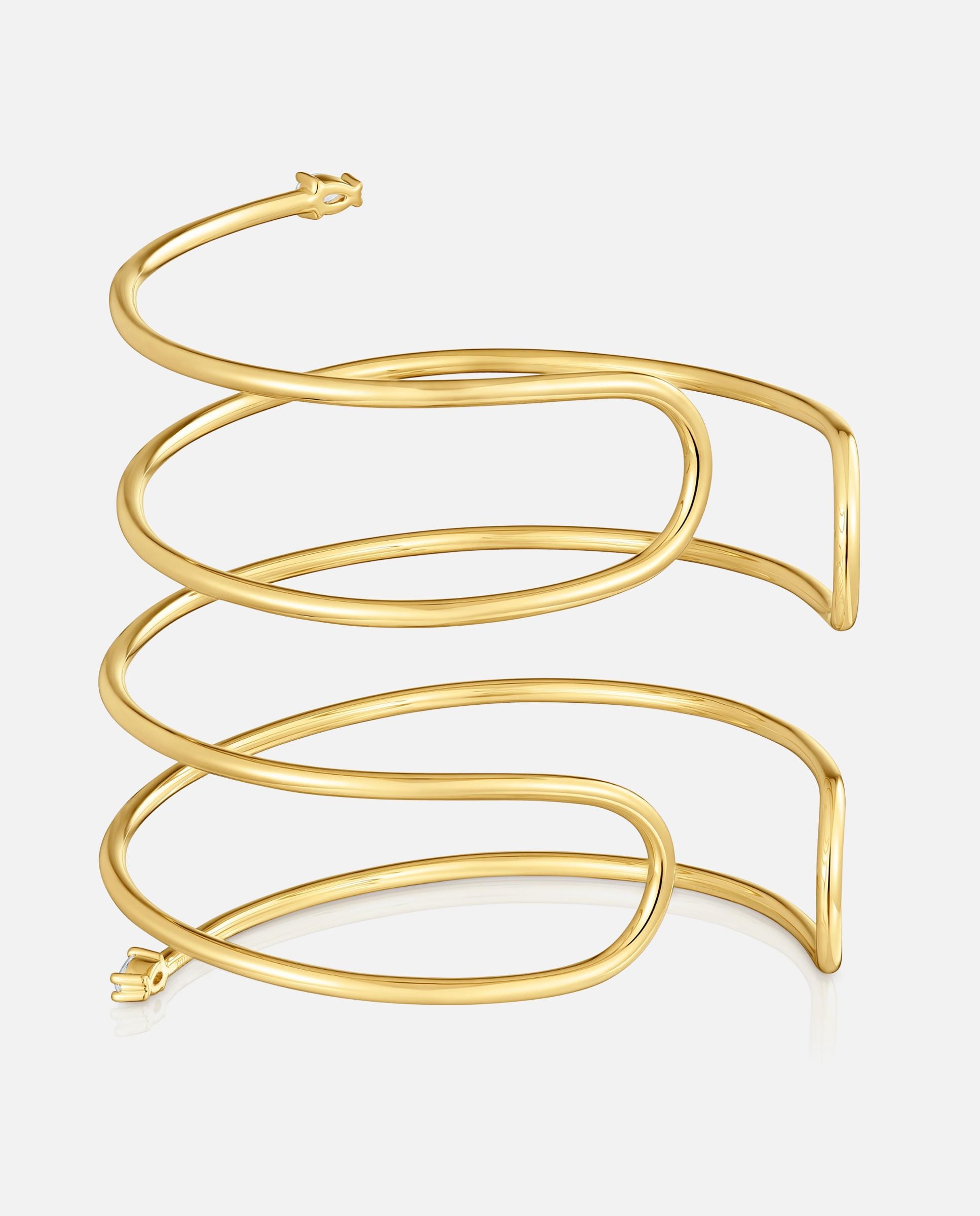 Pulsera rígida doble con baño de oro 18 kt sobre plata y diamantes creados en laboratorio lio lgd - Tous - Blanco Blanco-3