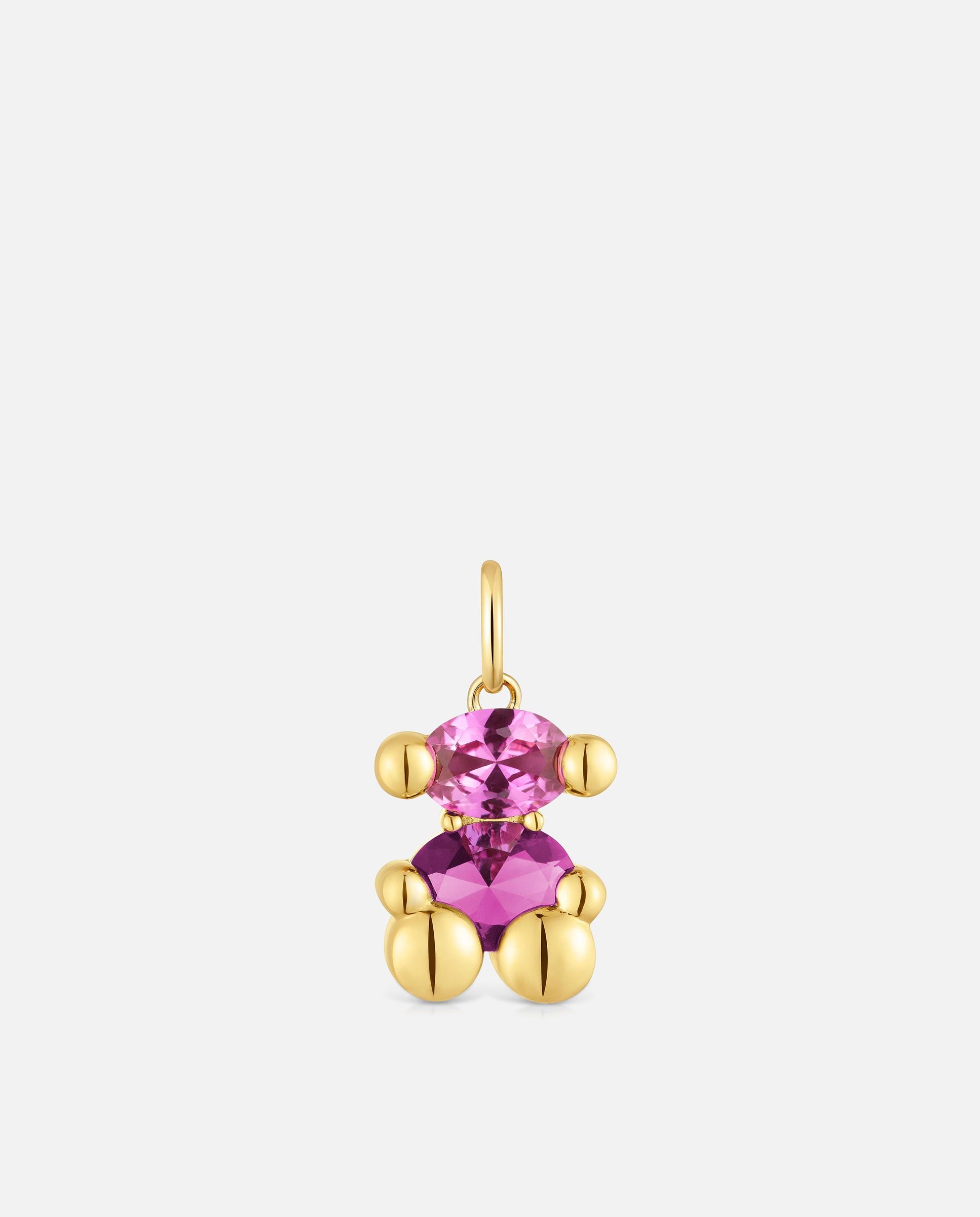 Imagen 0 de Colgante bañado en oro 18 kt sobre plata con espinela color bear lgg pequeño Rosa