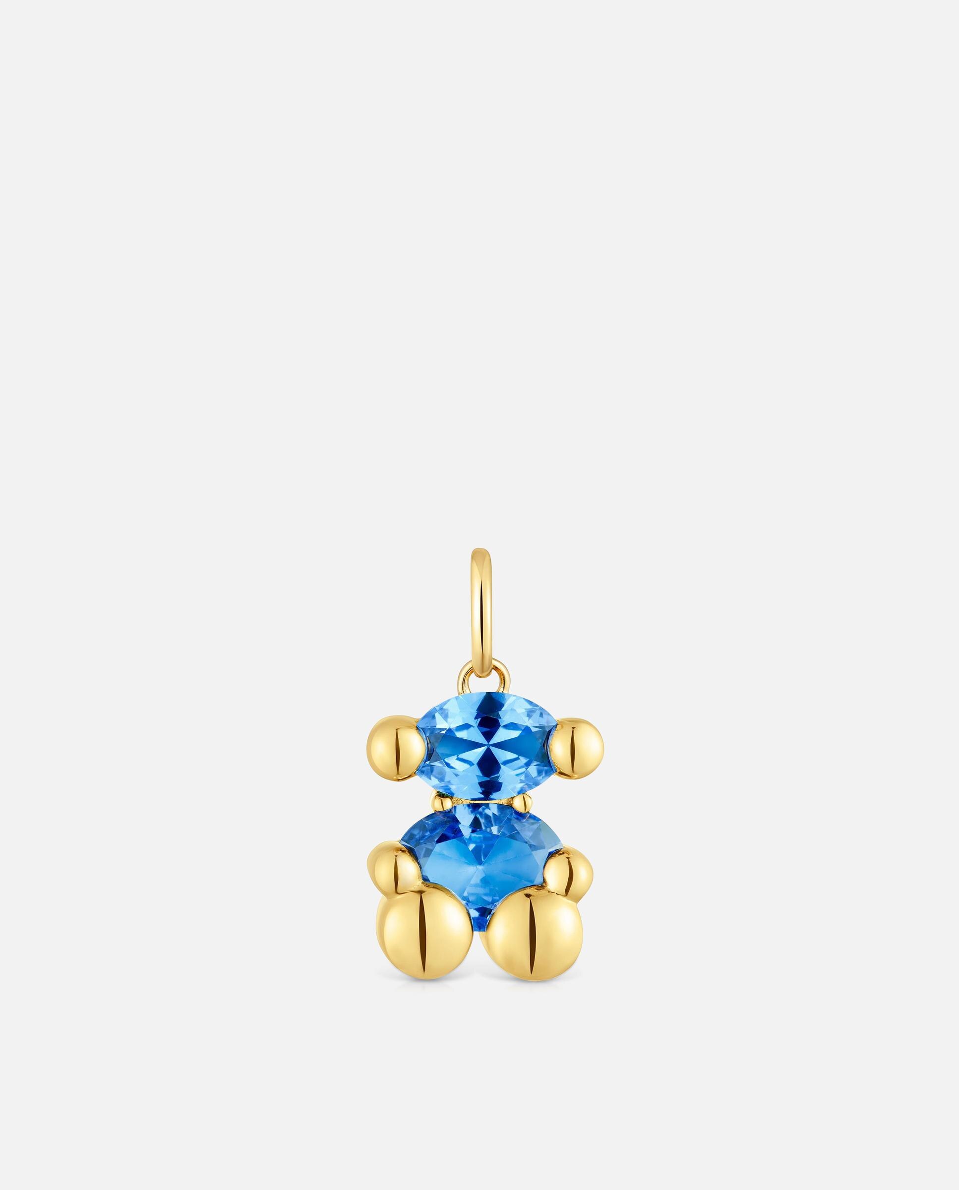 Imagen 0 de Colgante bañado en oro 18 kt sobre plata con espinela color bear lgg pequeño Azul