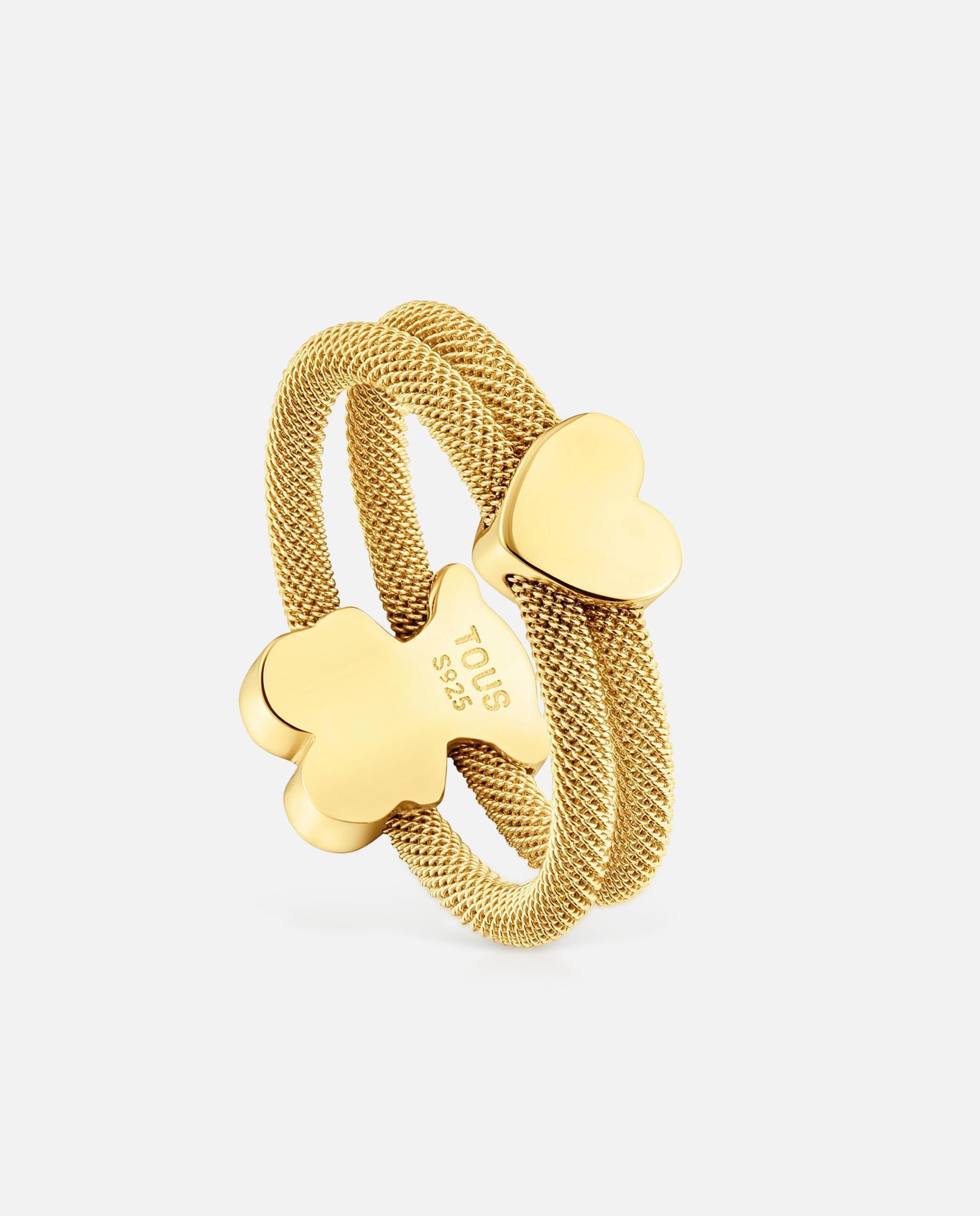 Imagen 0 de Anillo icon mesh bañado en oro 18 kt sobre plata Dorado