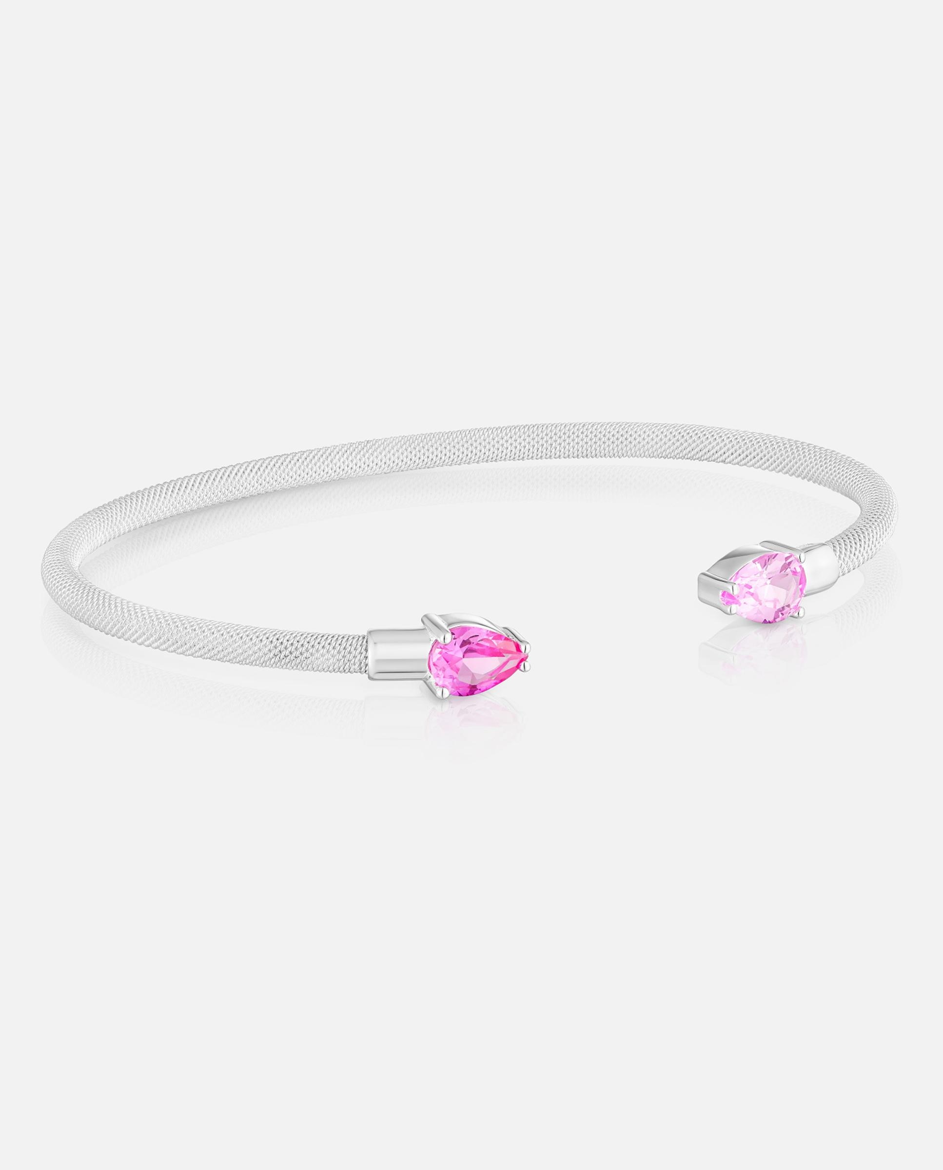 Brazalete esclava mesh lgg de plata y gemas - Tous - Rosa Rosa-1