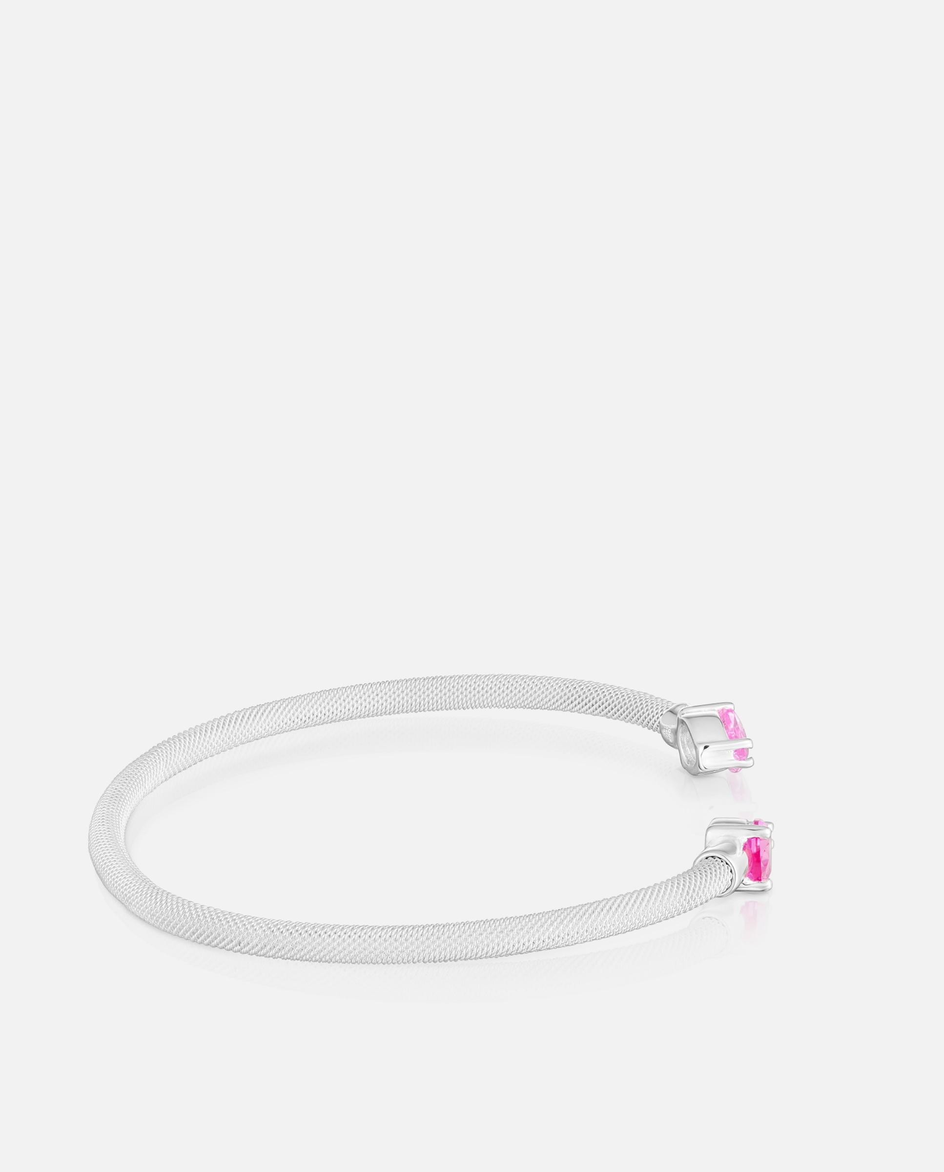 Brazalete esclava mesh lgg de plata y gemas - Tous - Rosa Rosa-2