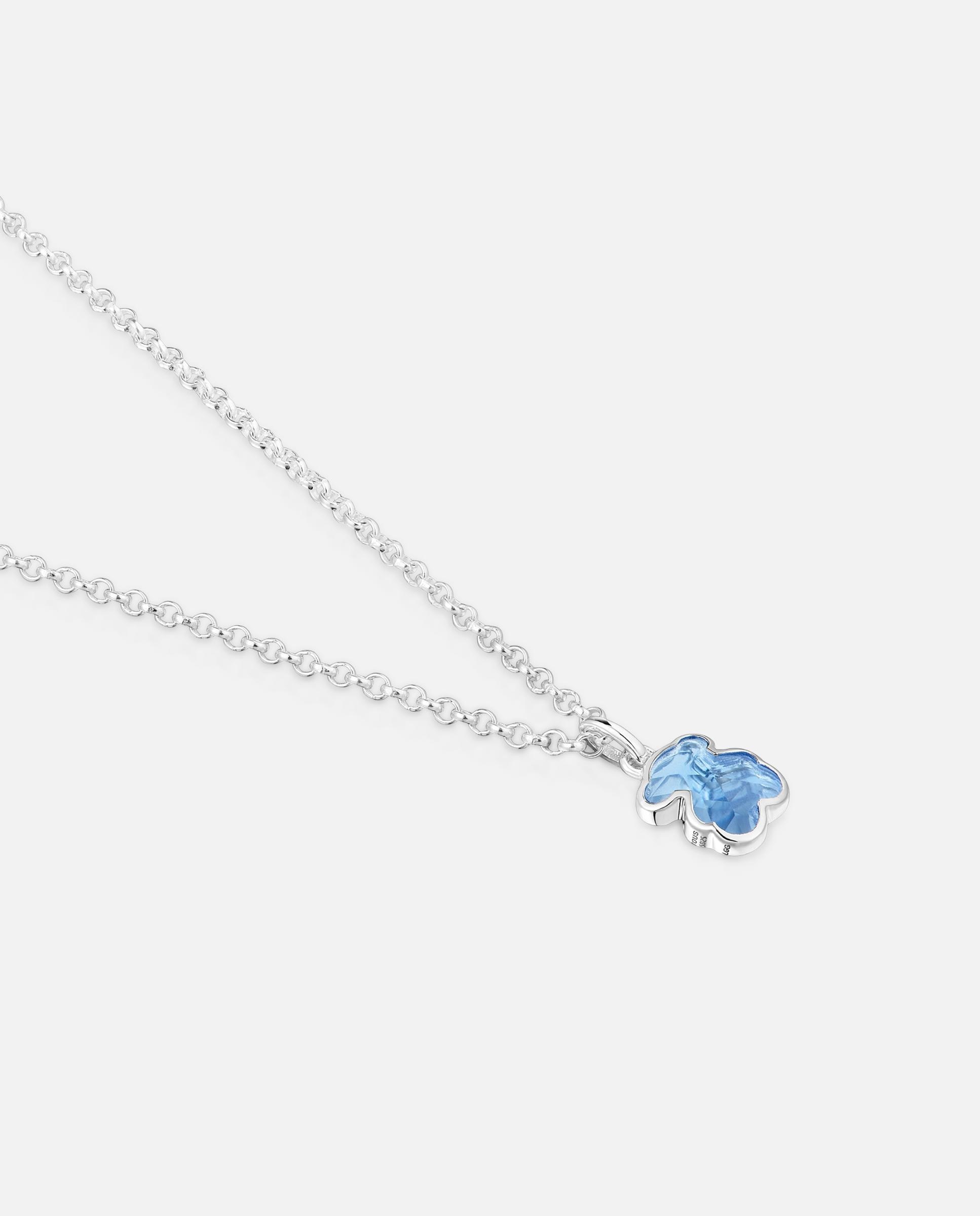 Cadena con colgante icon color lgg corto de plata con espinela creada en laboratorio - Tous - Azul Azul-2