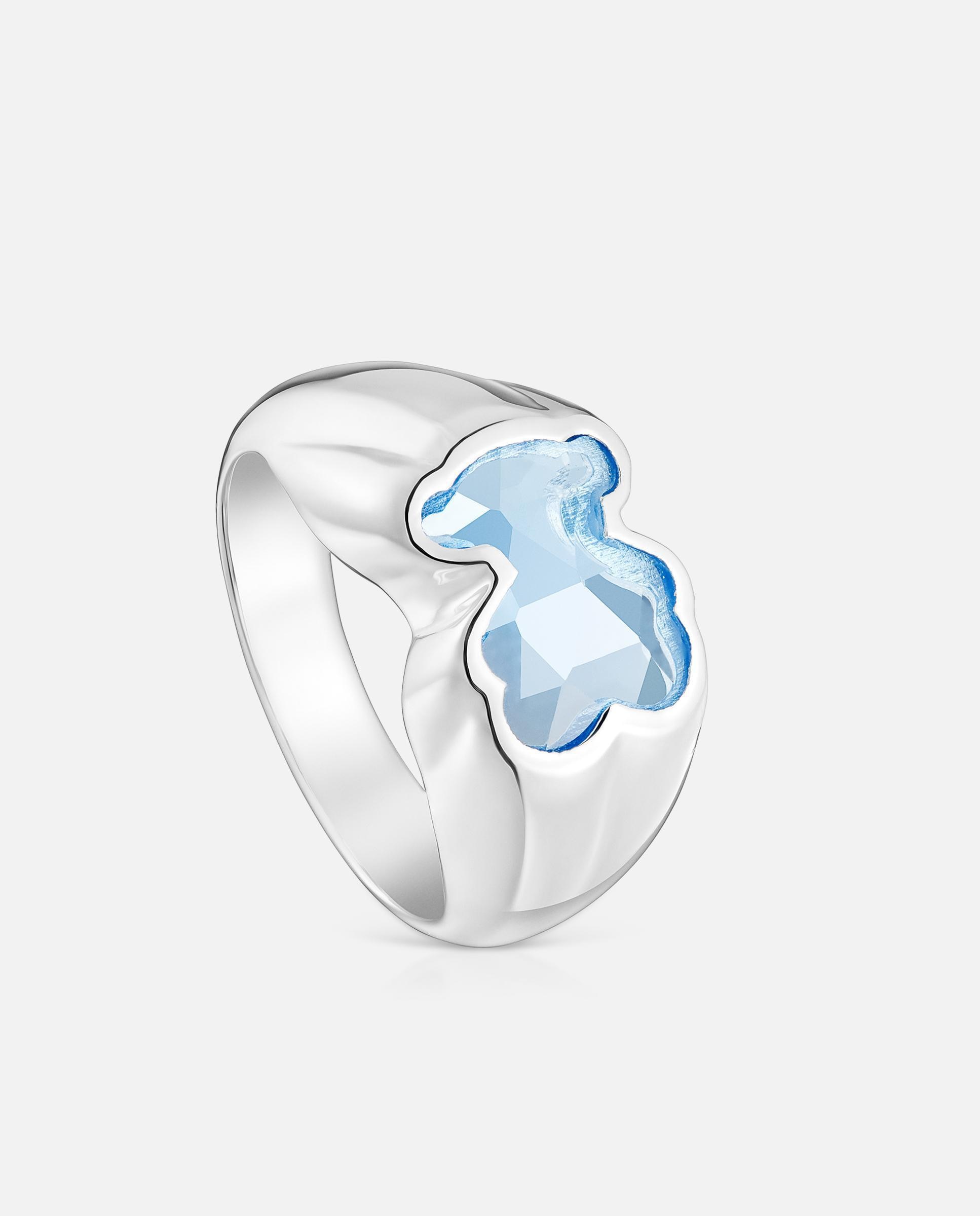 Imagen 0 de Anillo icon color lgg mediano de plata y espinela azul creada en laboratorio Azul