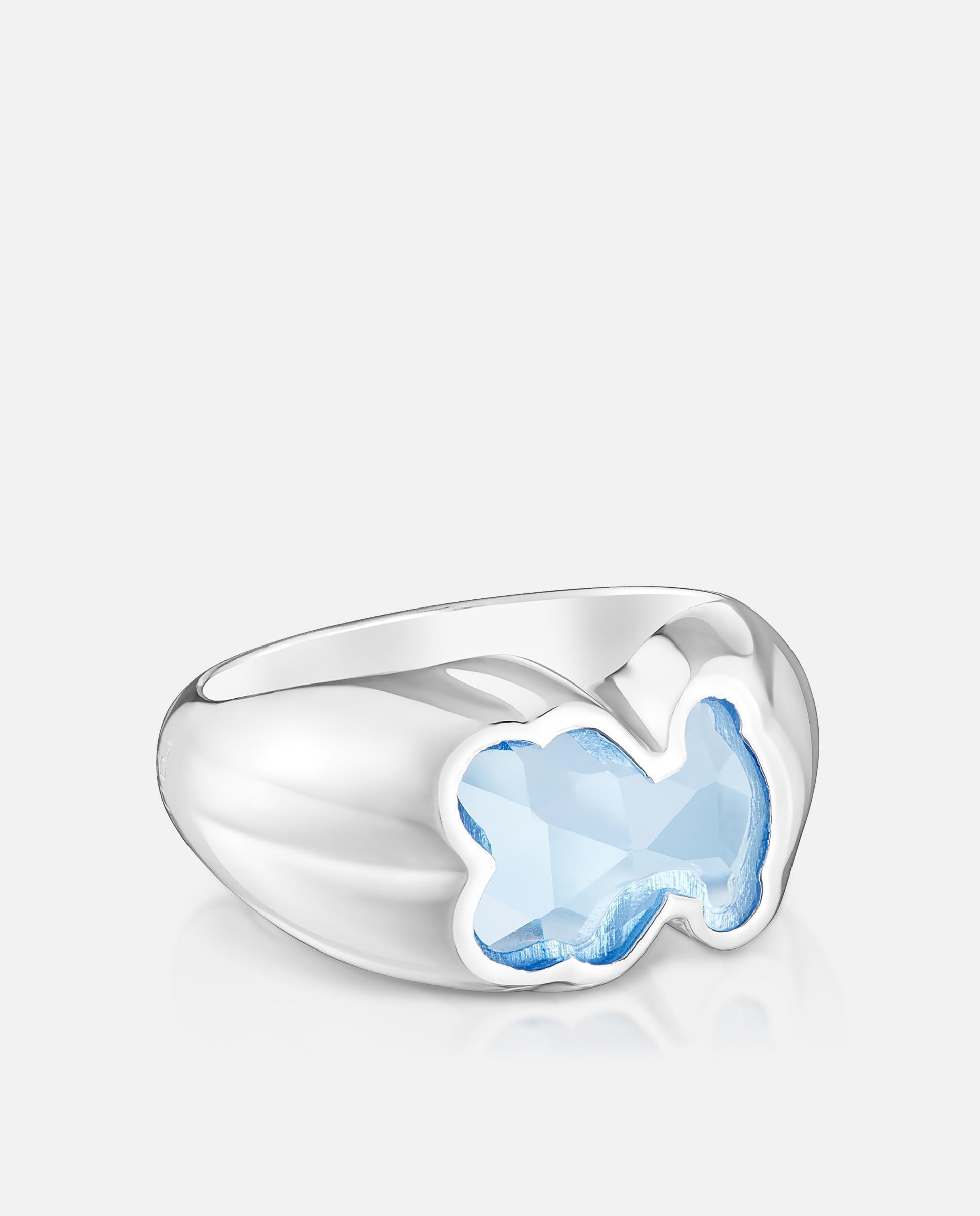 Anillo icon color lgg mediano de plata y espinela creada en laboratorio - Tous - Azul Azul-2