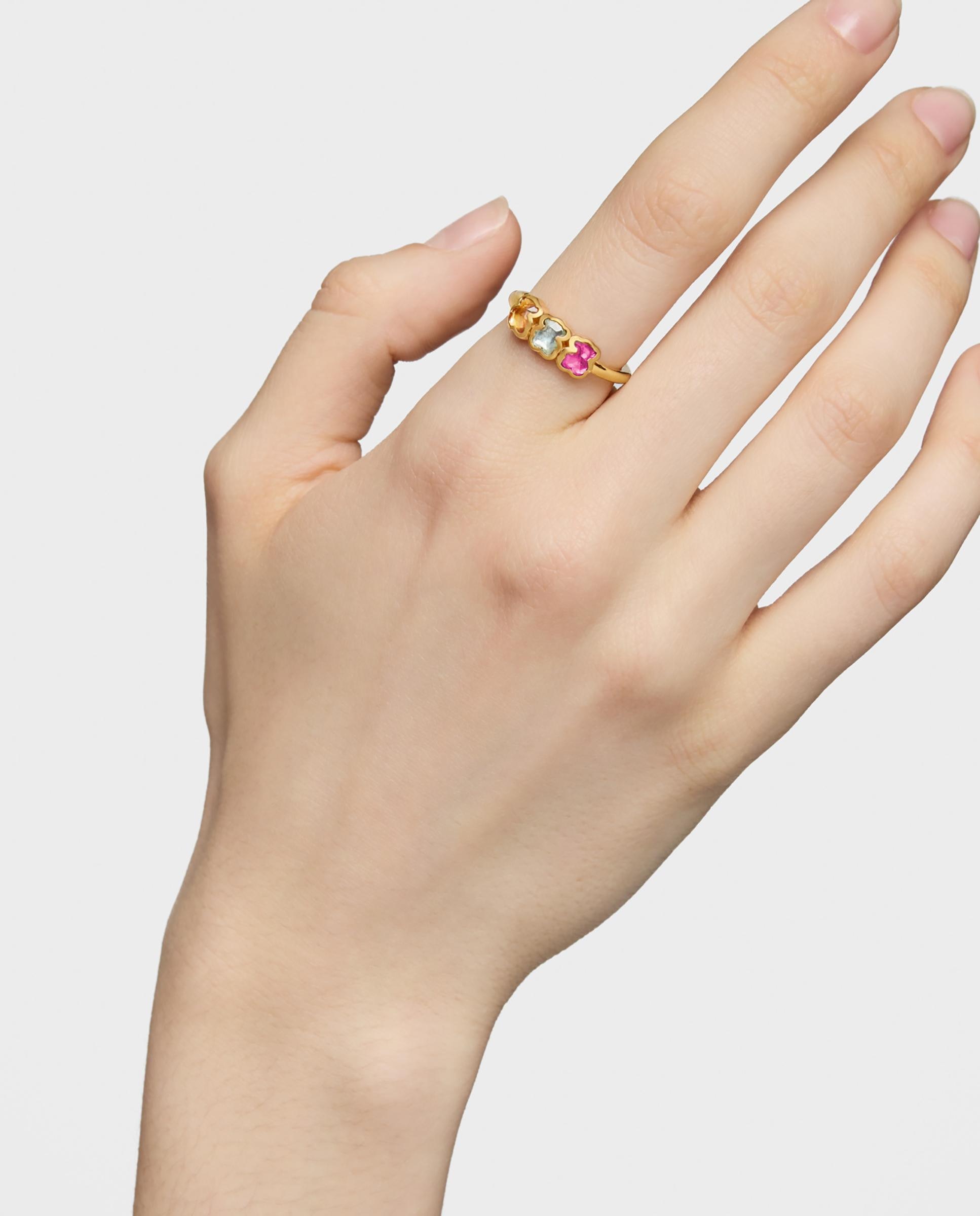 Anillo icon color lgg bañado en oro 18 kt sobre plata con gemas creadas en laboratorio - Tous - Multicolor Multicolor-6