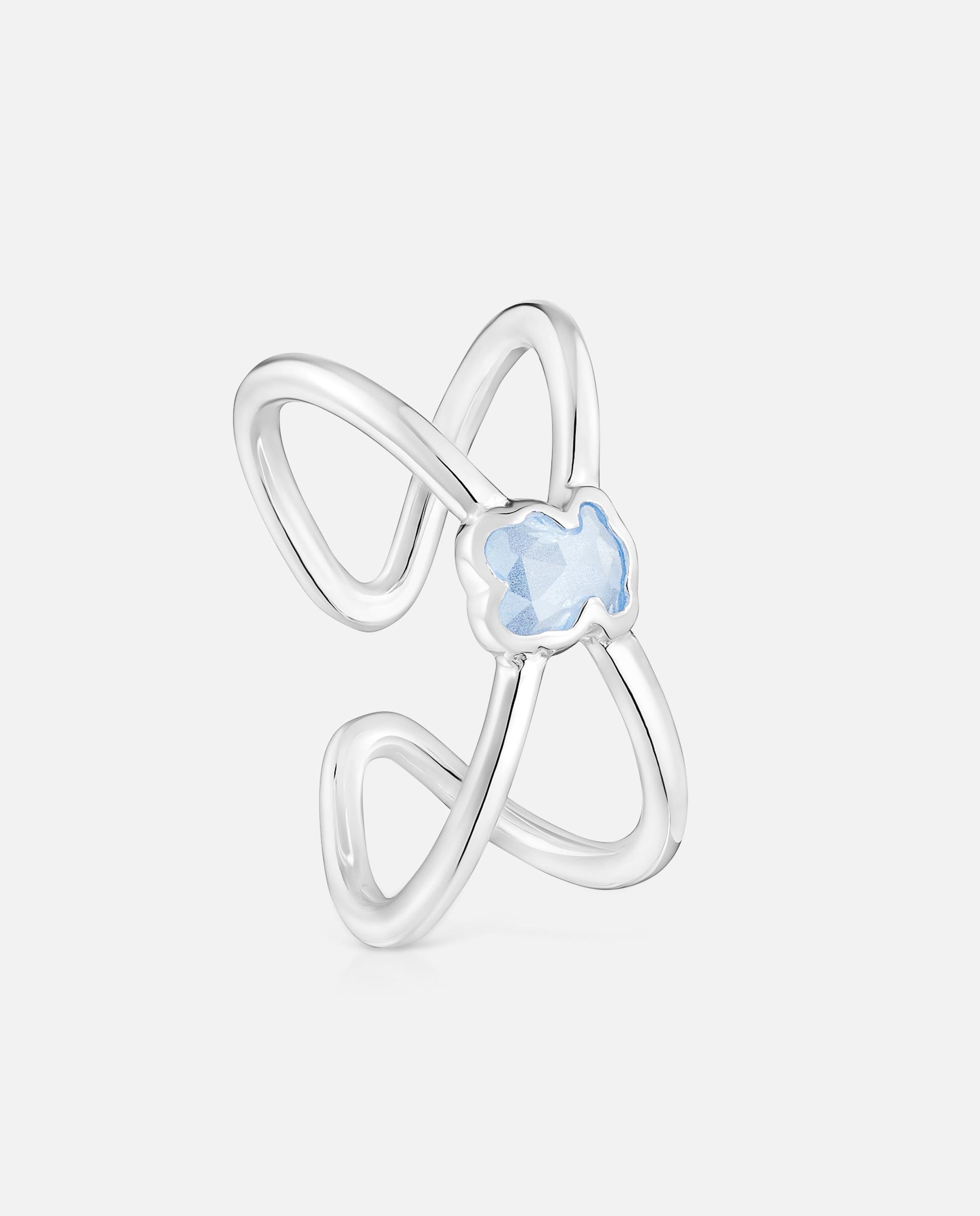 Imagen 0 de Anillo icon color lgg pequeño de plata con espinela azul creada en laboratorio Azul