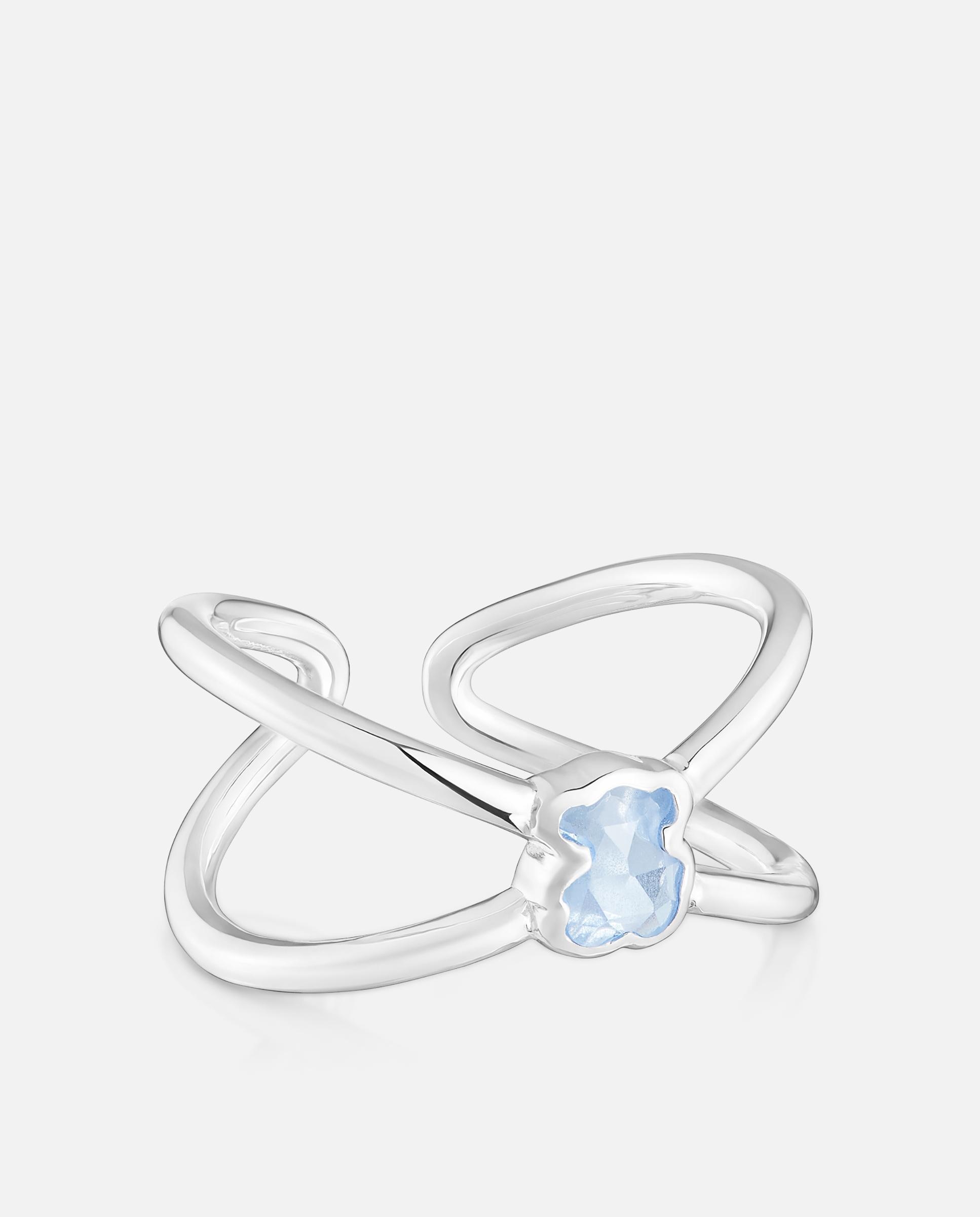 Anillo icon color lgg pequeño de plata con espinela creada en laboratorio - Tous - Azul Azul-2