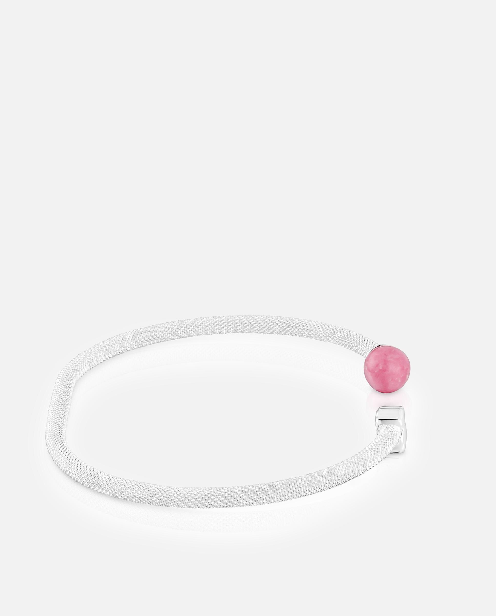 Pulsera rígida icon mesh de plata y rodonita - Tous - Rosa Rosa-2