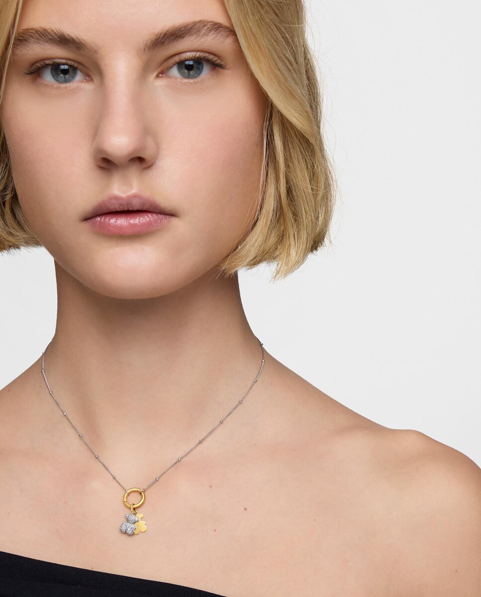 Colgante Bold Bear doble oso de oro 14 kt y diamantes · Tous · El