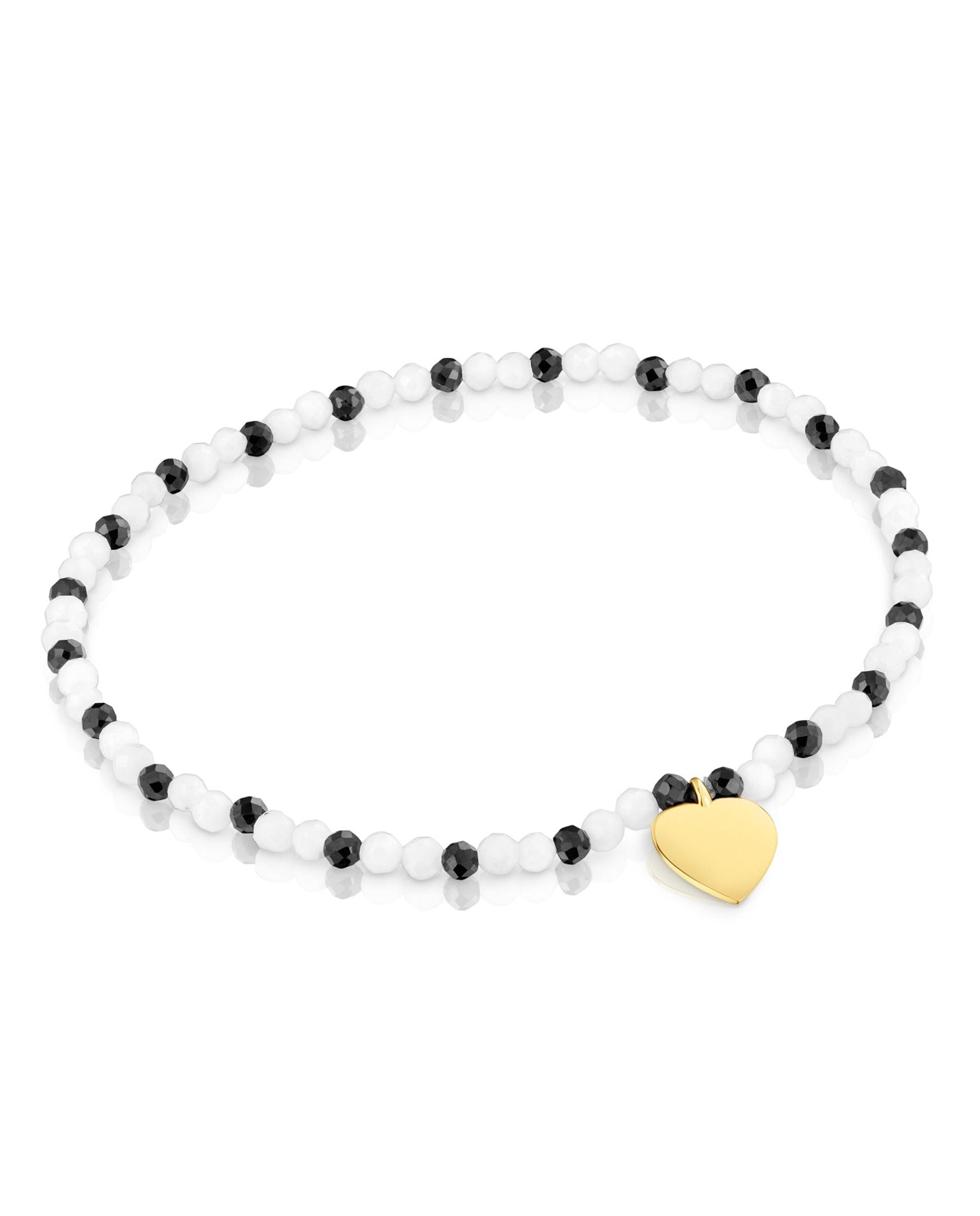 Pulsera con charms motivos elástica con calcedónia, espinelas y corazón bañado en oro 18 kt sobre plata Multicolor Tous Multicolor-1