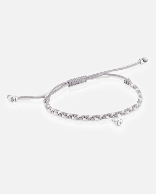 Imagen 0 de Pulsera Motivos oso de plata y nylon gris