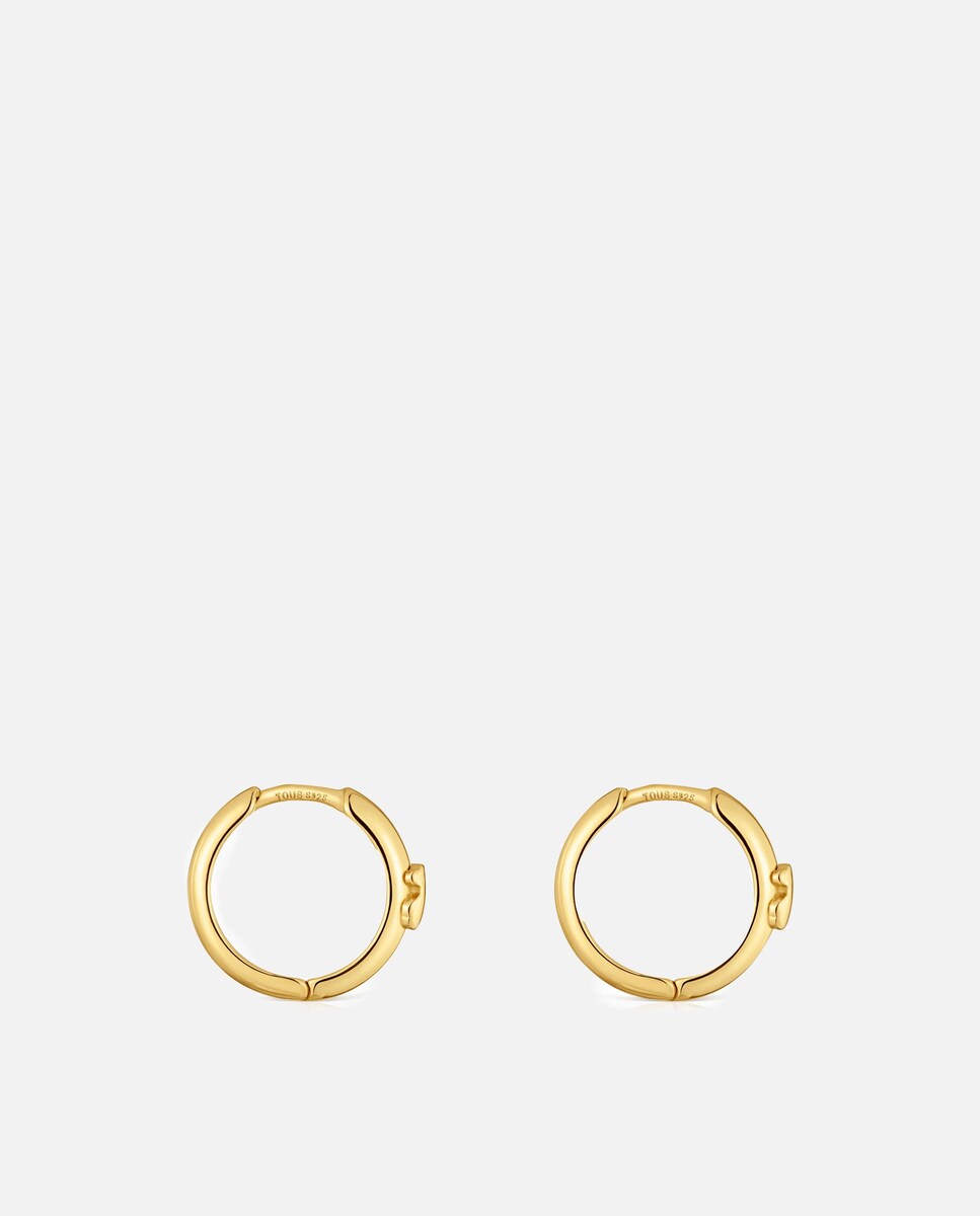 Pendientes Basics de aro con oso de plata 12 mm Plata-2