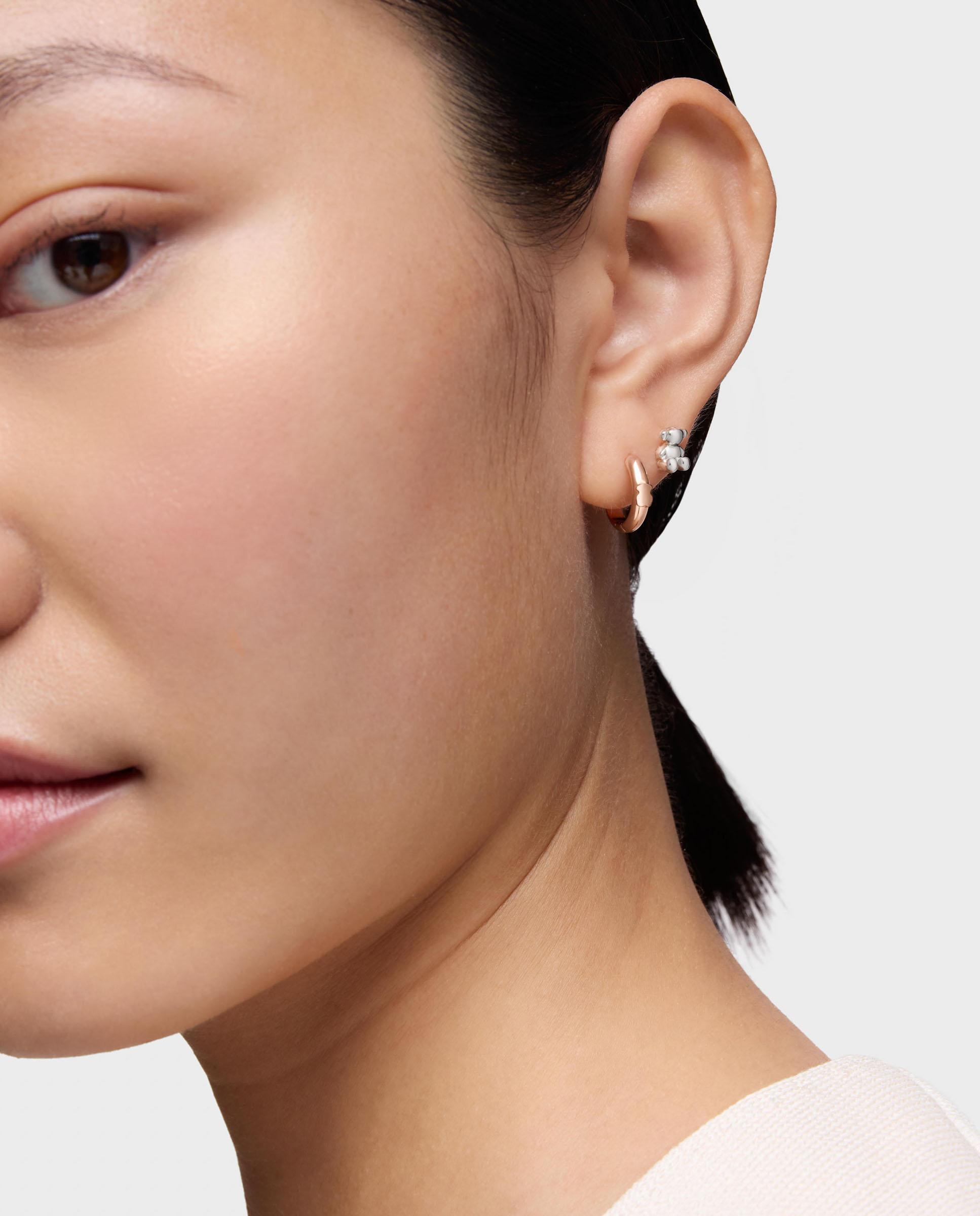 Pendientes de aro basics con oso bañados en oro rosa 18 kt sobre plata 12 mm - Tous - Rosa Rosa-4