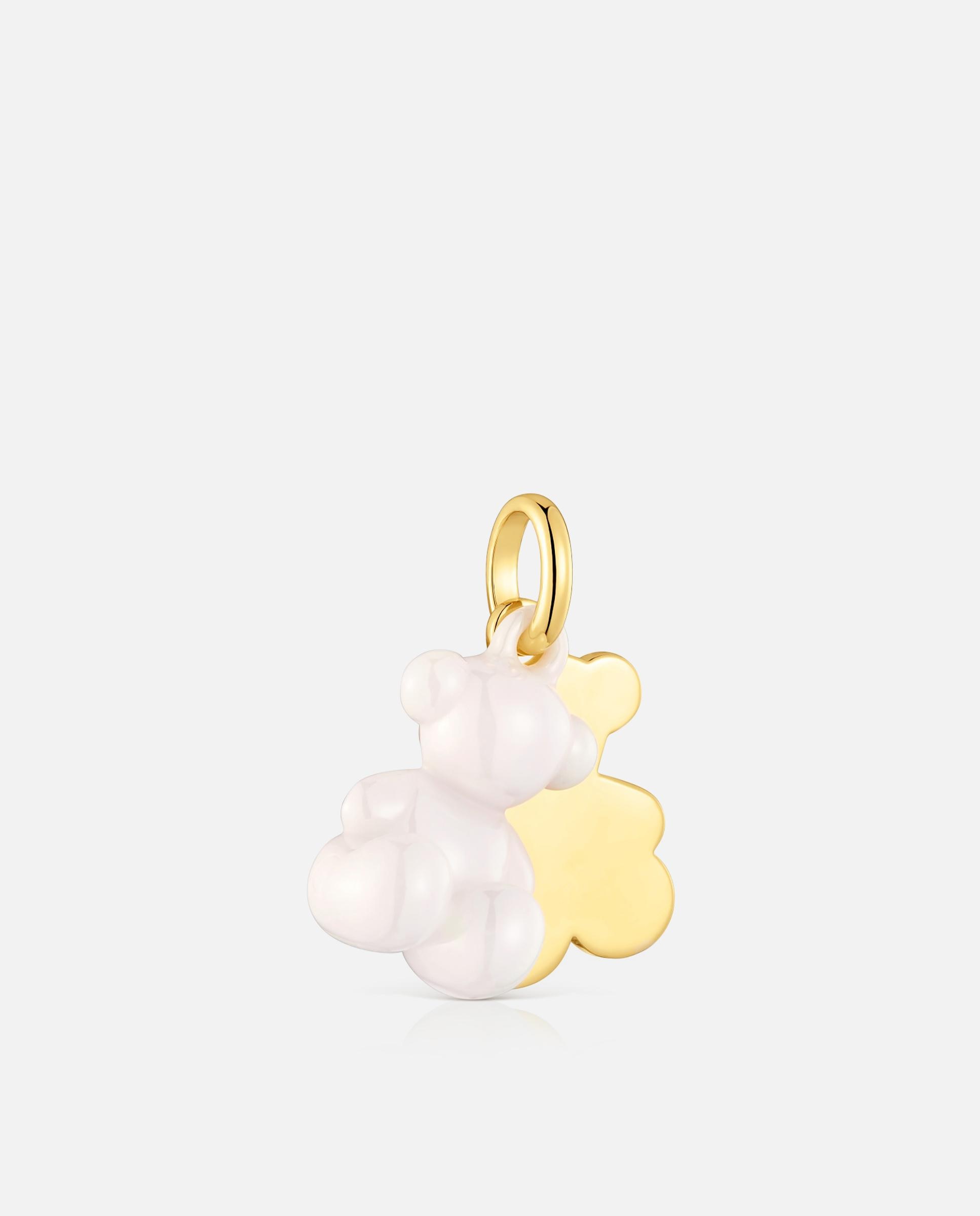 Colgante bold bear doble oso bañado en oro 18 kt sobre plata y cerámica blanca - Tous - Multicolor Multicolor-2