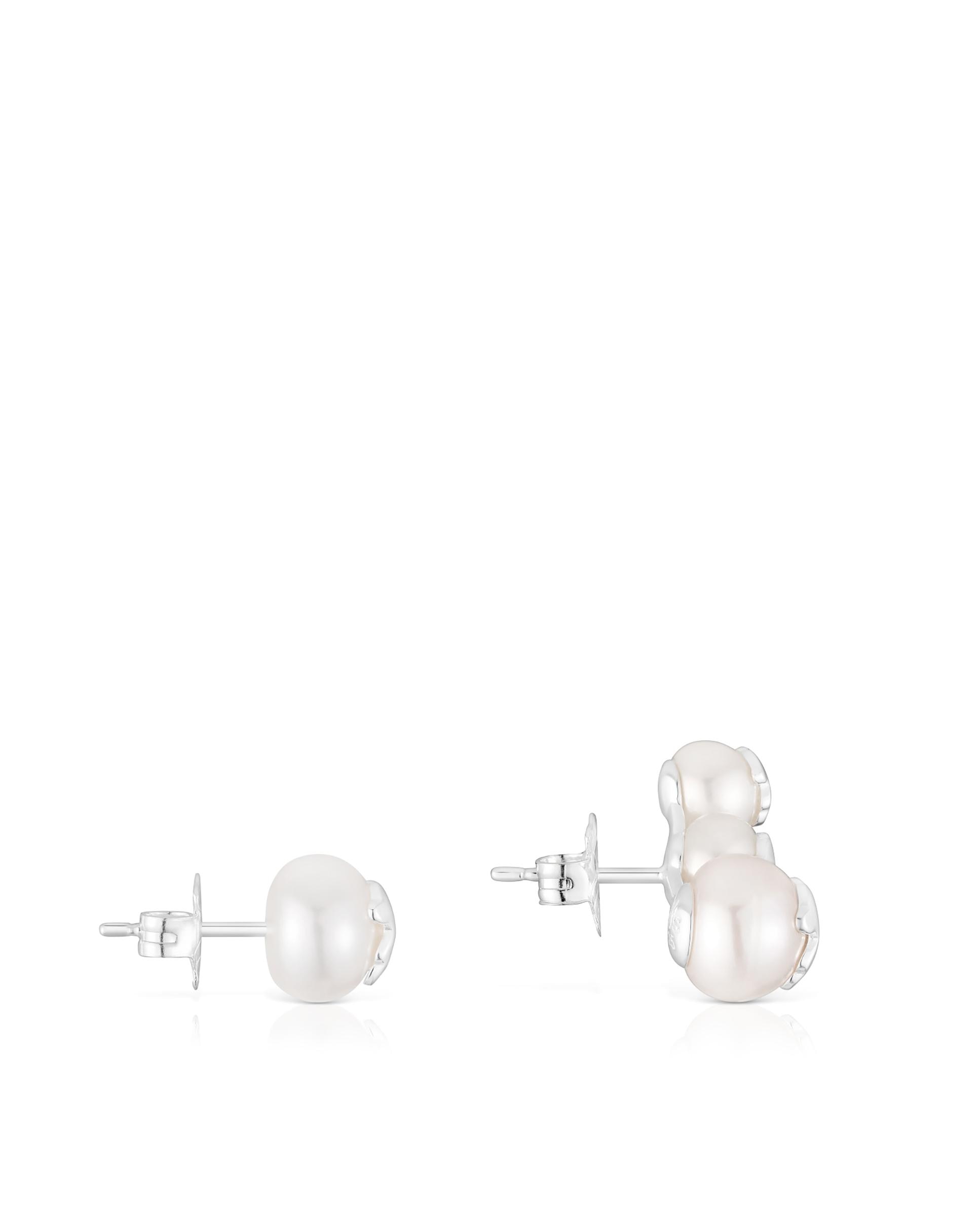 Pendientes triple perla y plata icon pearl - Tous - Blanco Blanco-2
