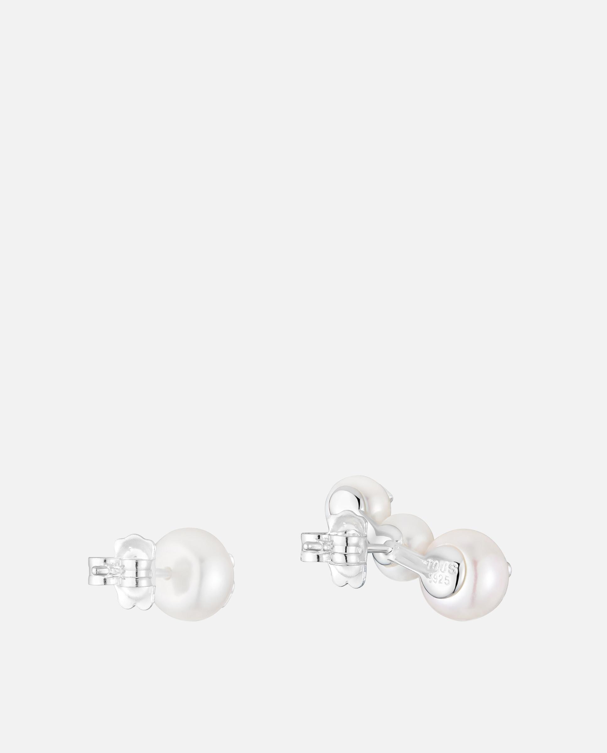 Pendientes triple perla y plata icon pearl - Tous - Blanco Blanco-3