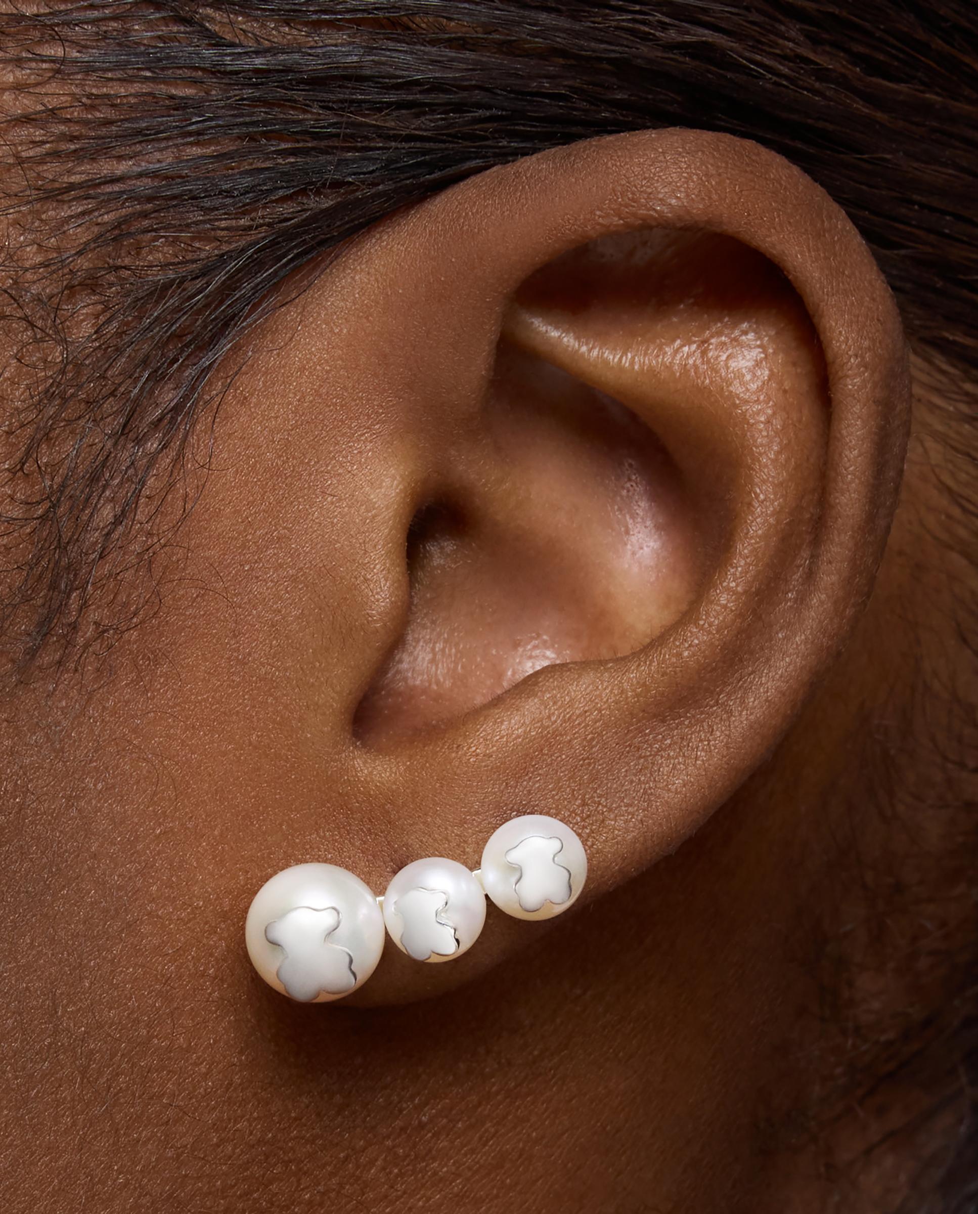 Pendientes triple perla y plata icon pearl - Tous - Blanco Blanco-7