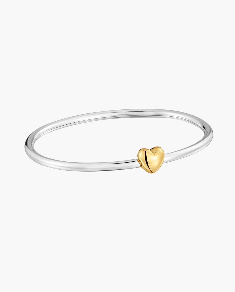 Pulsera rígida flechazo bañada en oro 18 kt sobre plata y plata con corazón - Tous - Multicolor Multicolor-1