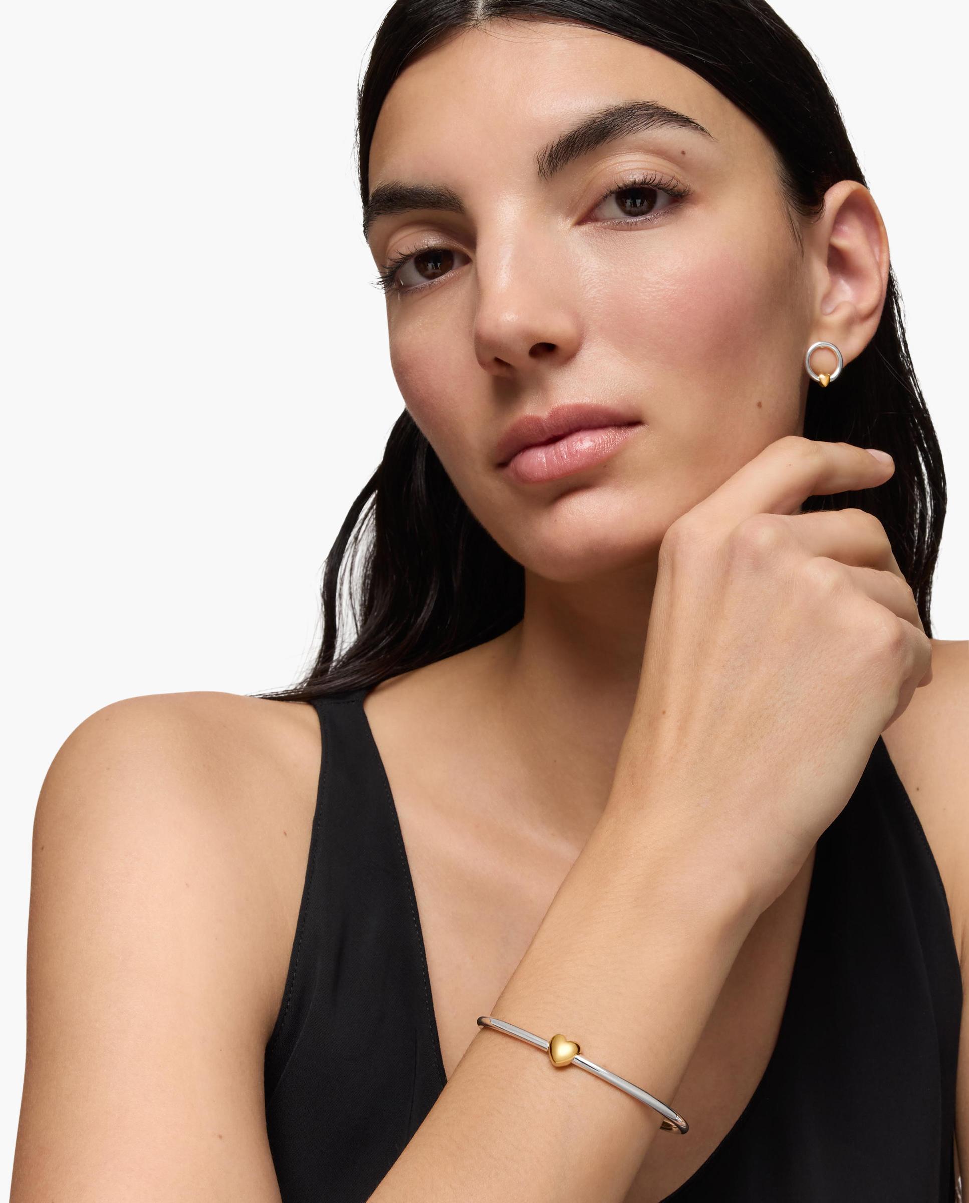 Pulsera rígida flechazo bañada en oro 18 kt sobre plata y plata con corazón - Tous - Multicolor Multicolor-3