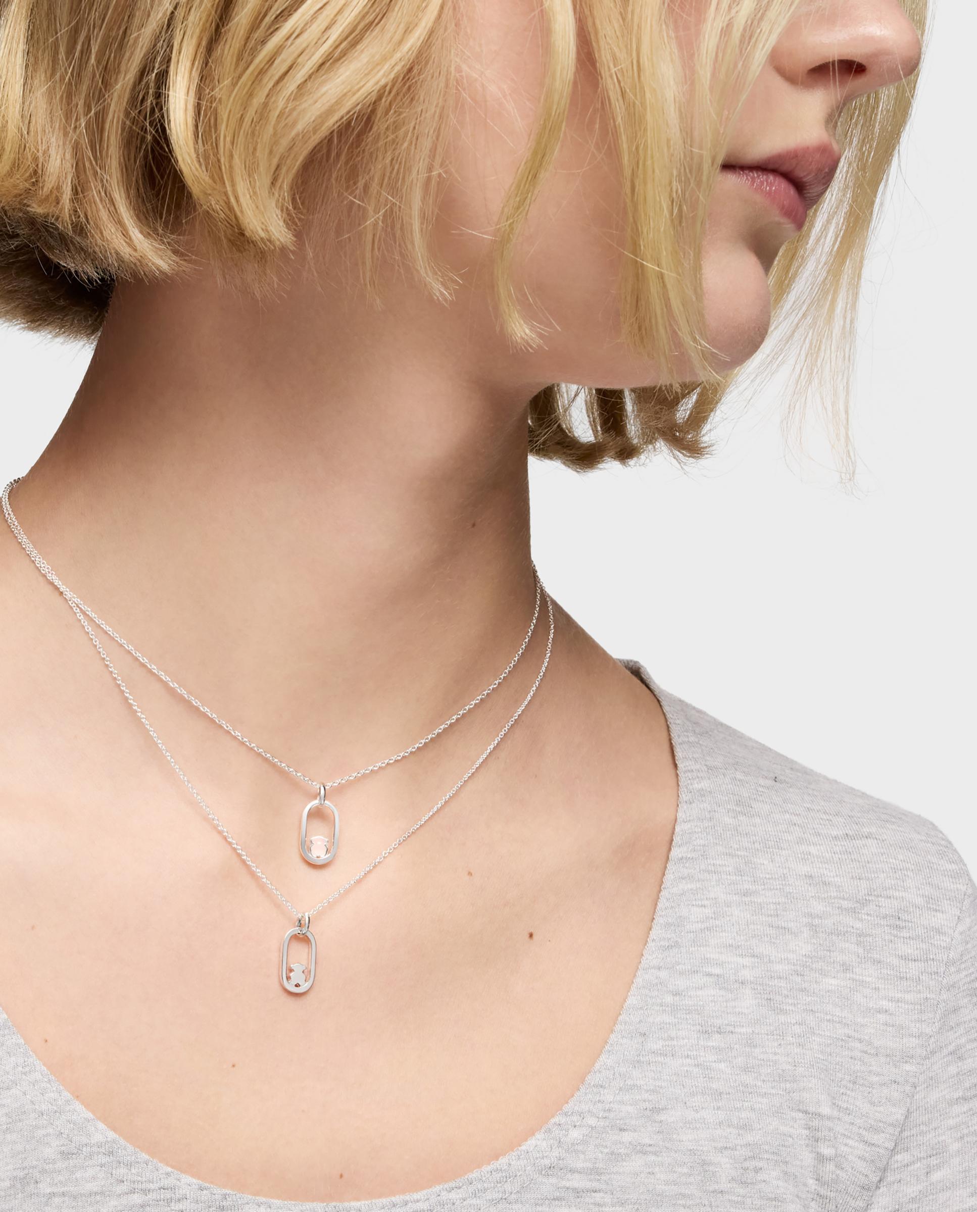 Collar camille de plata y cuarzo - Tous - Rosa Rosa-4